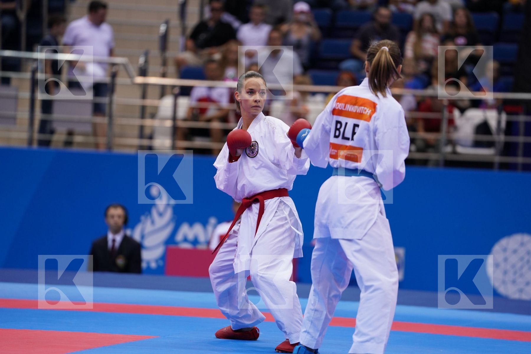 PLANK BETTINA (AUSTRIA) Vs KOULINKOVITCH MARIYA (BELARUS) in Senior Kumite -50 Kg - semi-final Bout