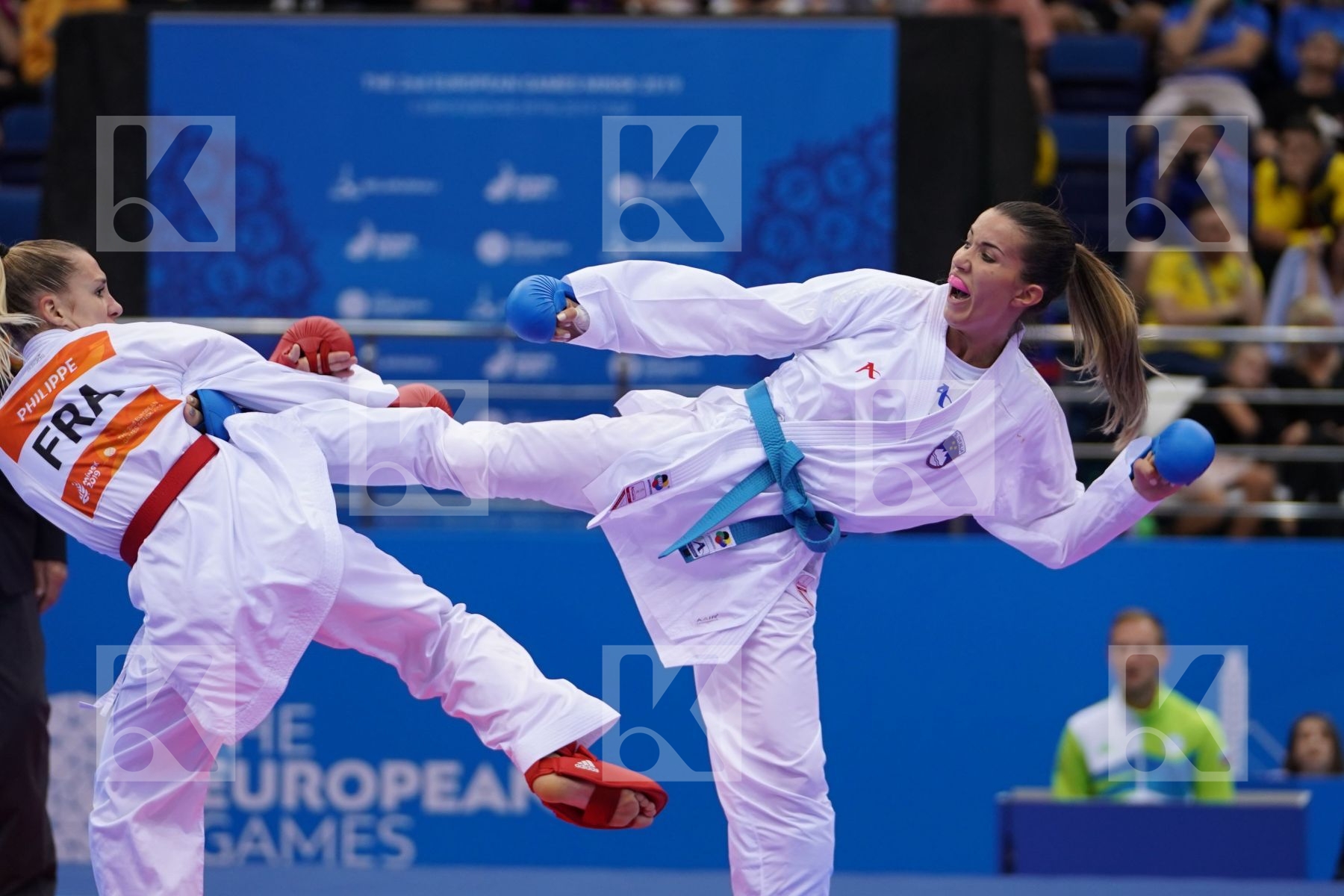 PHILIPPE GWENDOLINE (FRANCE) Vs RISTIC TJASA (SLOVENIA) in Senior Kumite -61 Kg - semi-final Bout