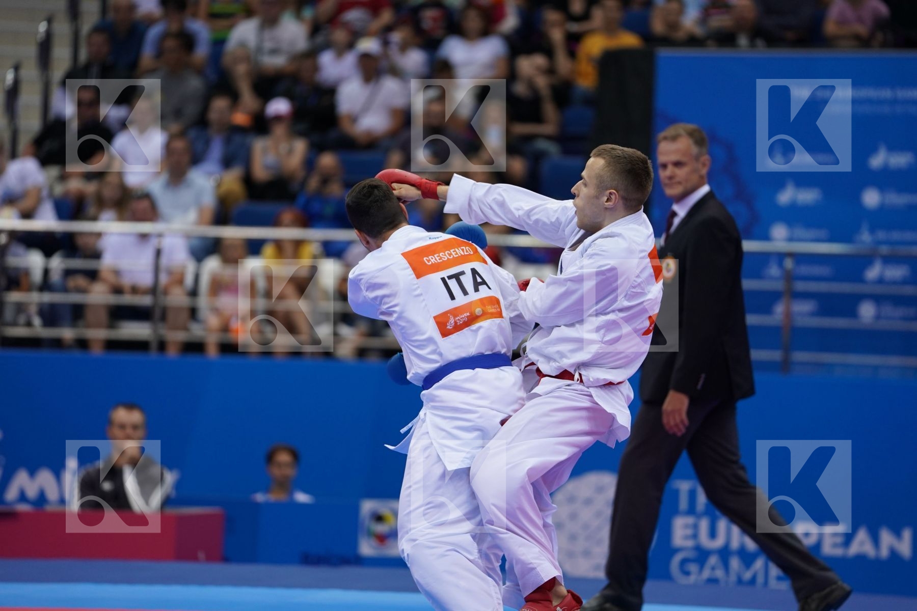 KALNINS KALVIS (LATVIA) Vs CRESCENZO ANGELO (ITALY) in Senior Kumite -60 Kg - semi-final Bout
