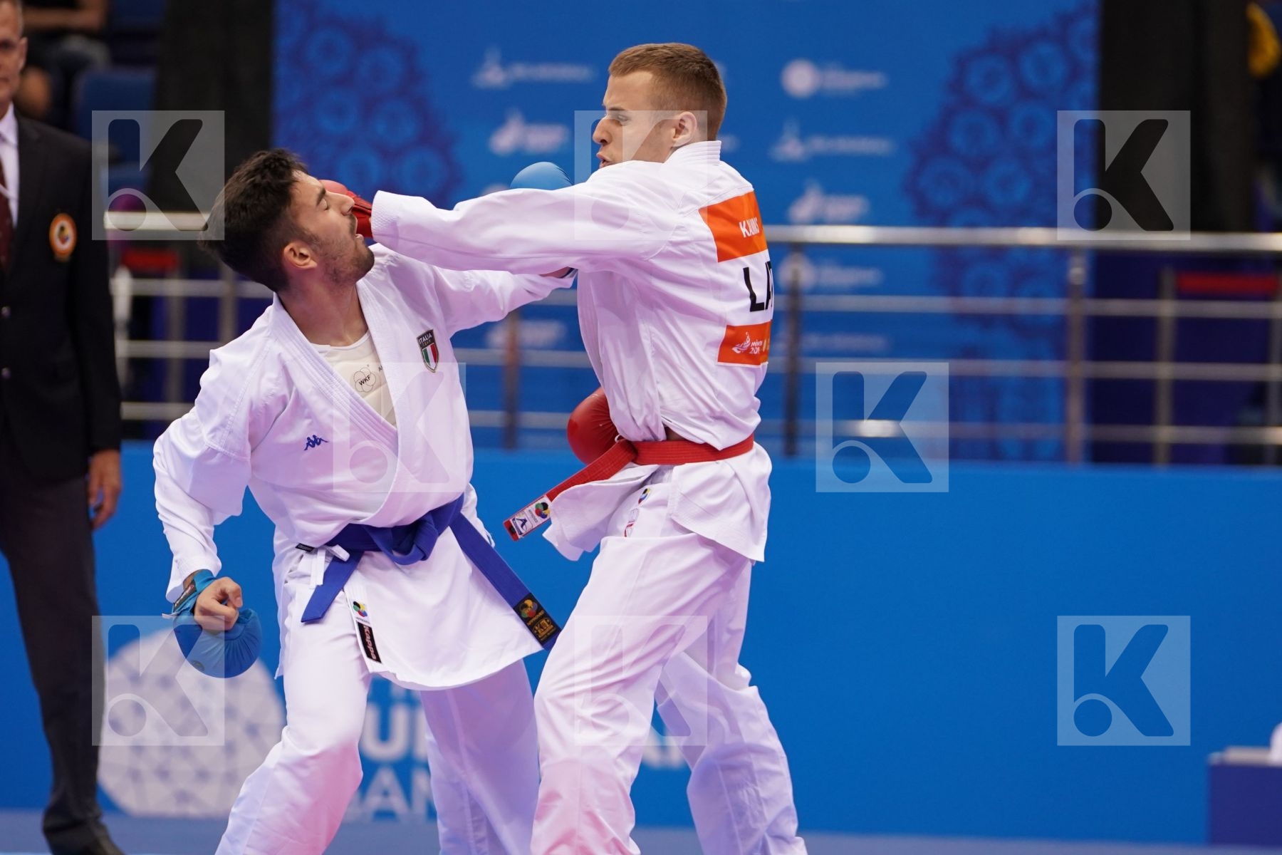 KALNINS KALVIS (LATVIA) Vs CRESCENZO ANGELO (ITALY) in Senior Kumite -60 Kg - semi-final Bout