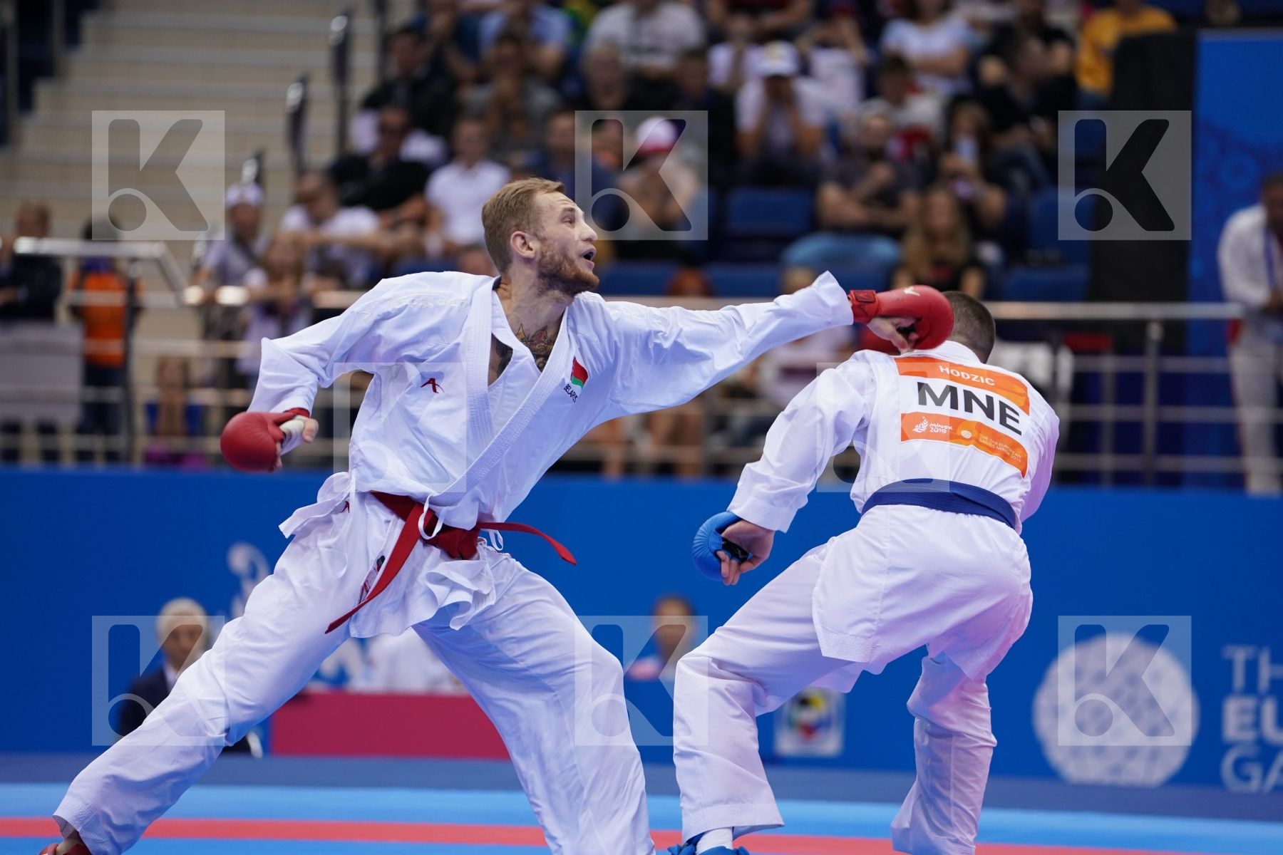 KRAUTSOU ARTSIOM (BELARUS) Vs HODZIC MARIO (MONTENEGRO) in Senior Kumite -67 Kg - semi-final Bout
