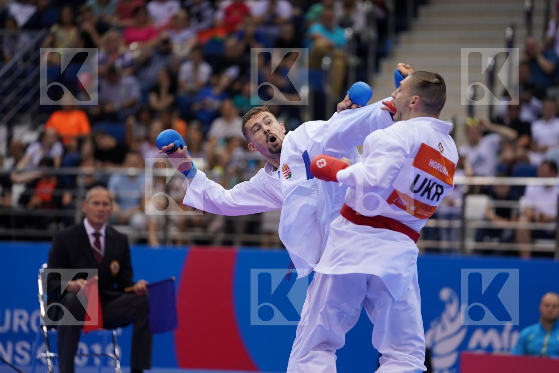 HORUNA STANISLAV (UKRAINE) Vs HARSPATAKI GABOR (HUNGARY) in Senior Kumite -75 Kg - semi-final Bout