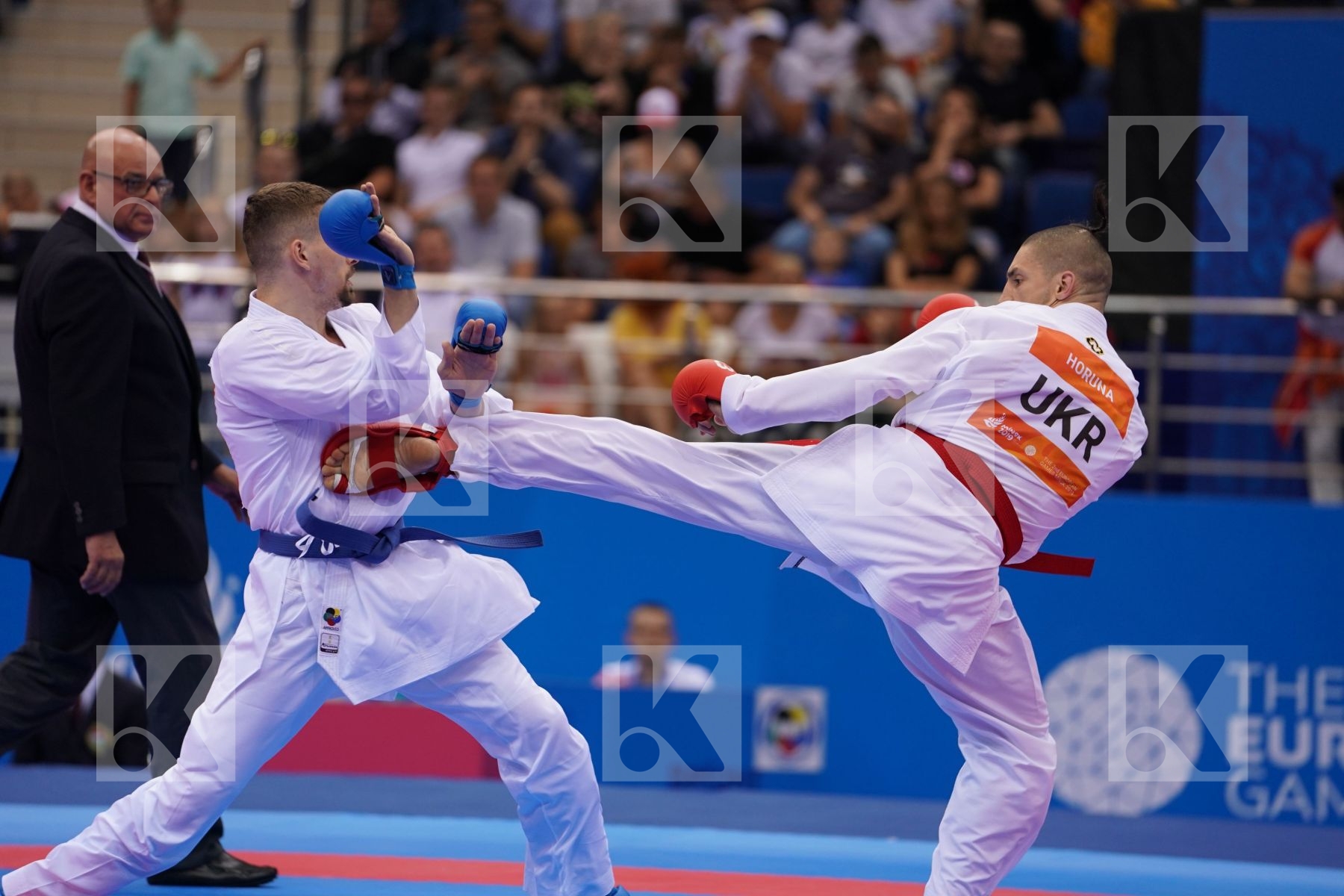 HORUNA STANISLAV (UKRAINE) Vs HARSPATAKI GABOR (HUNGARY) in Senior Kumite -75 Kg - semi-final Bout