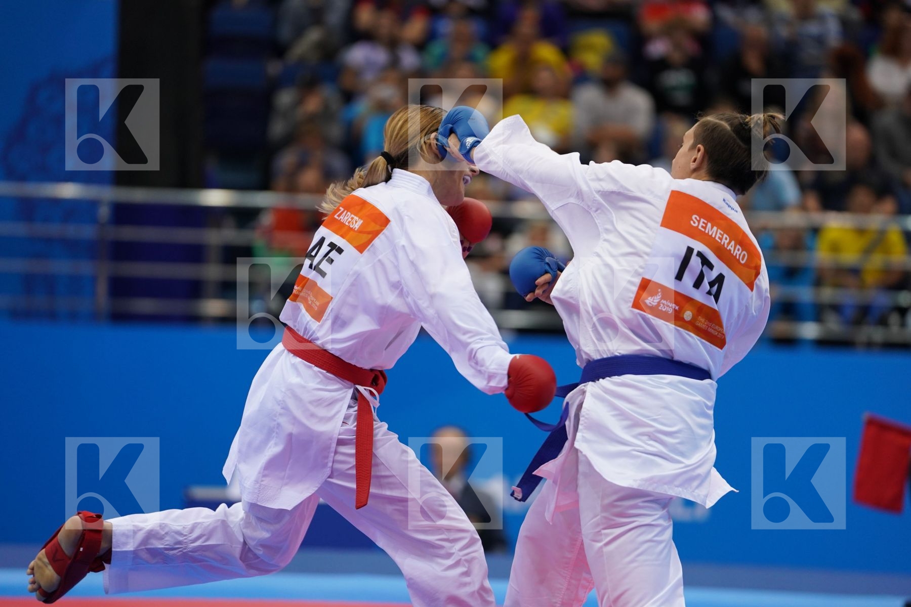 ZARETSKA IRINA (AZERBAIJAN) vs SEMERARO SILVIA (ITALY) in Senior Kumite -68 Kg - Final Bout