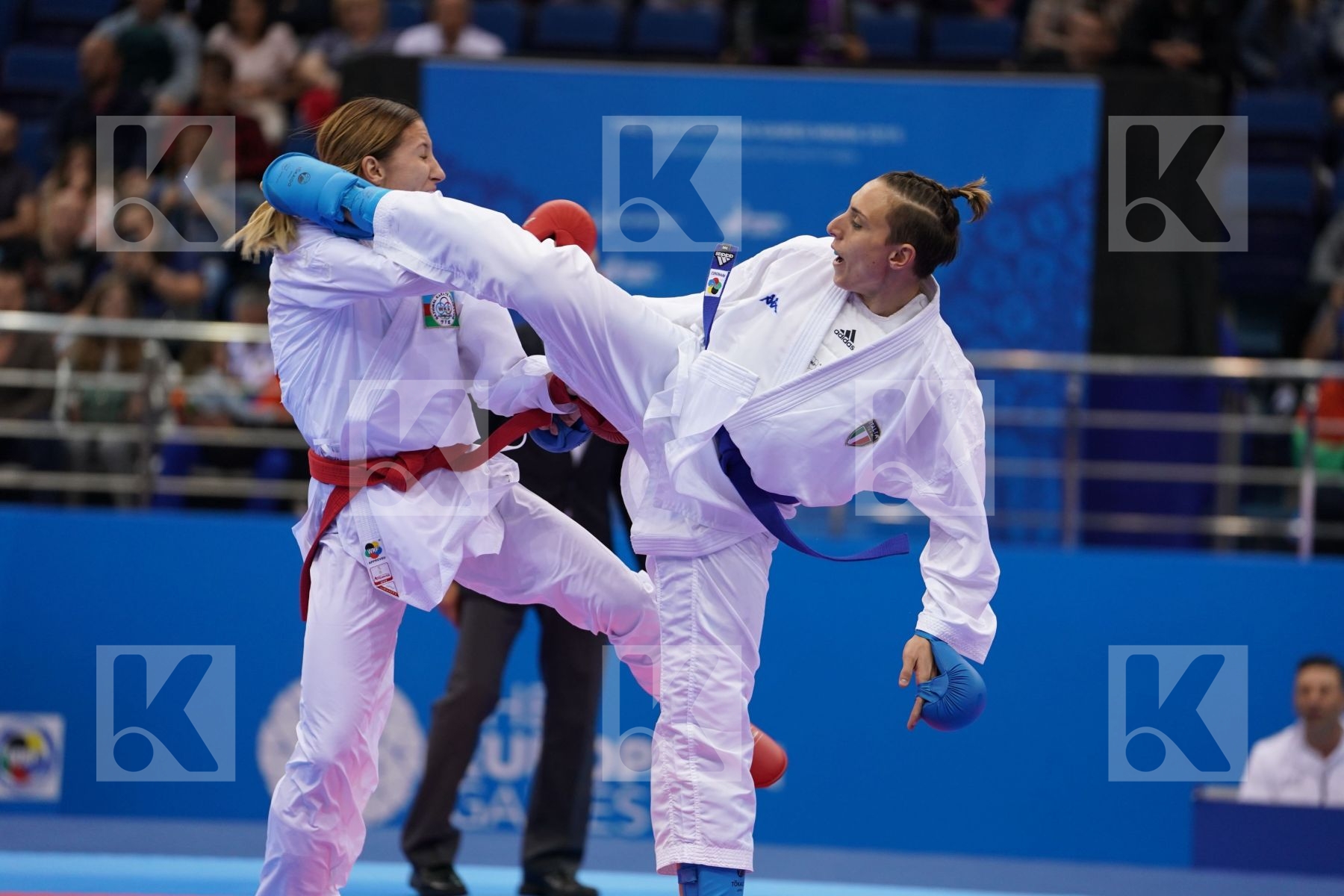 ZARETSKA IRINA (AZERBAIJAN) vs SEMERARO SILVIA (ITALY) in Senior Kumite -68 Kg - Final Bout