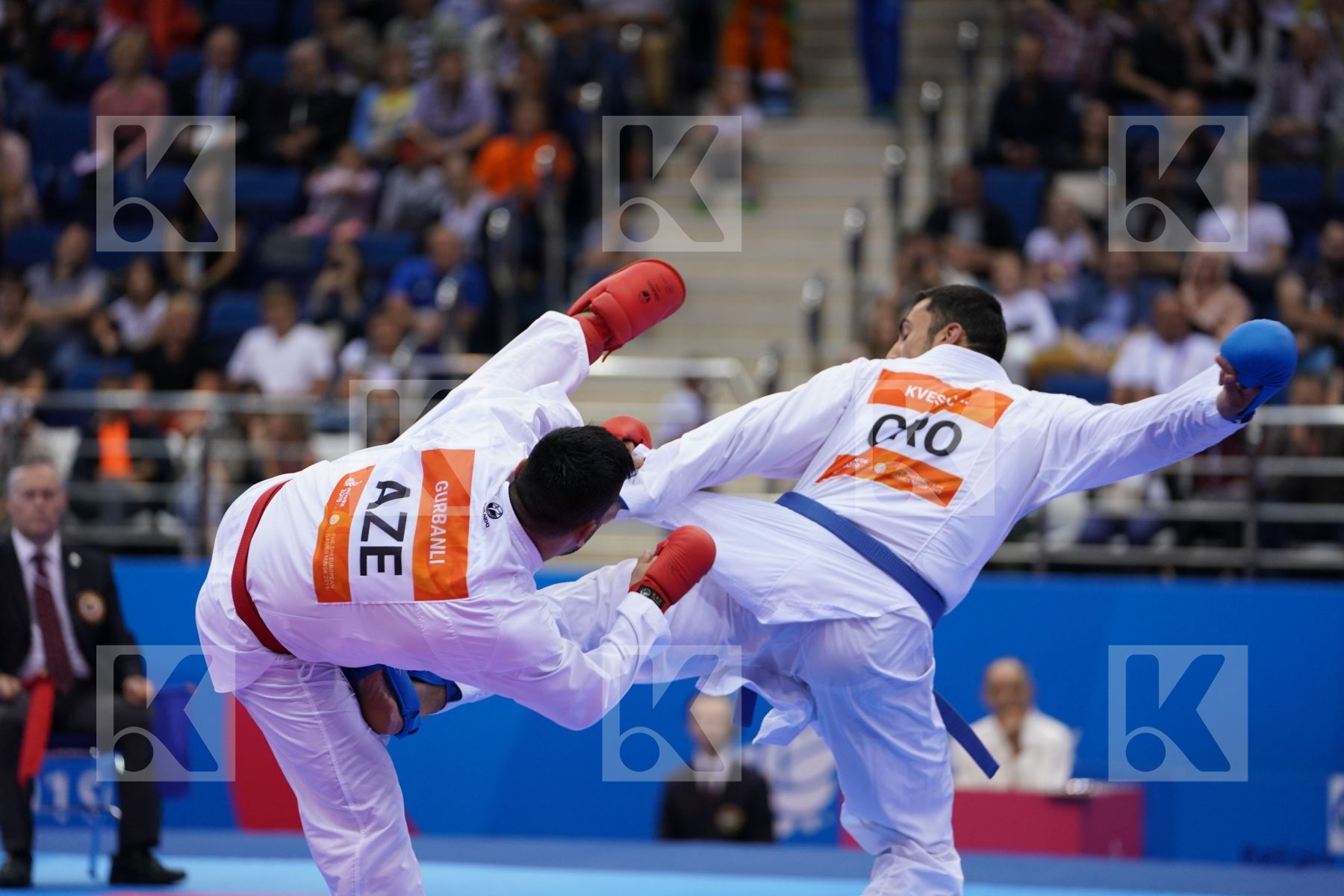 GURBANLI ASIMAN (AZERBAIJAN) Vs KVESIC ANDJELO (CROATIA) in Senior Kumite 84+ Kg - Final Bout