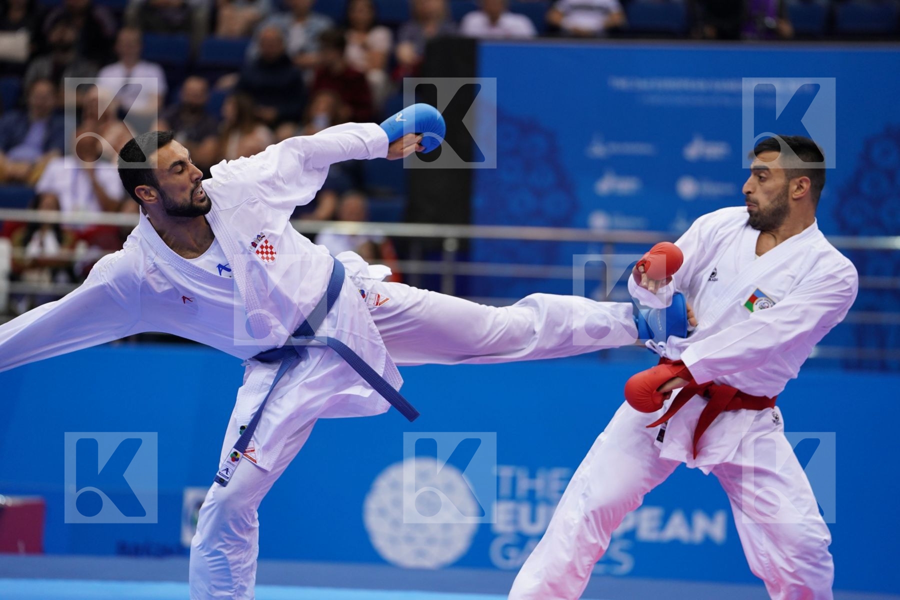 GURBANLI ASIMAN (AZERBAIJAN) Vs KVESIC ANDJELO (CROATIA) in Senior Kumite 84+ Kg - Final Bout