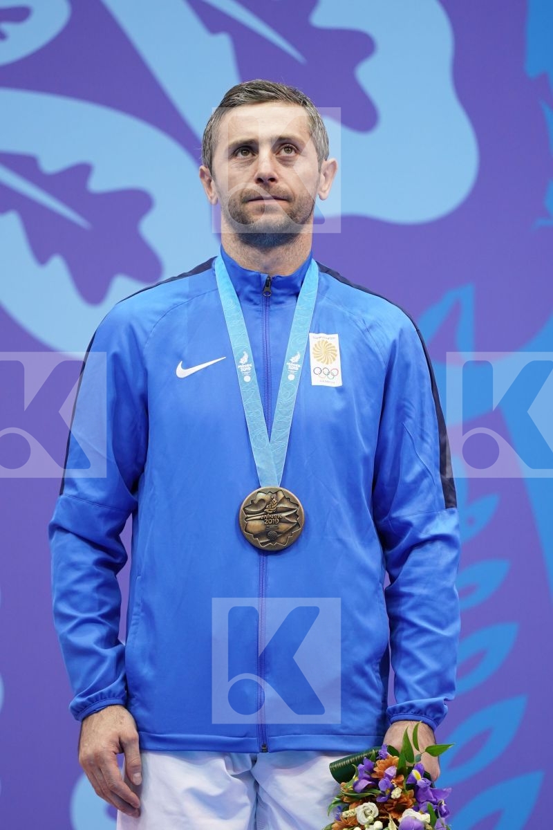 ARKANIA GOGITA (GEORGIA) in Senior Kumite 84+ Kg - podium ceremony