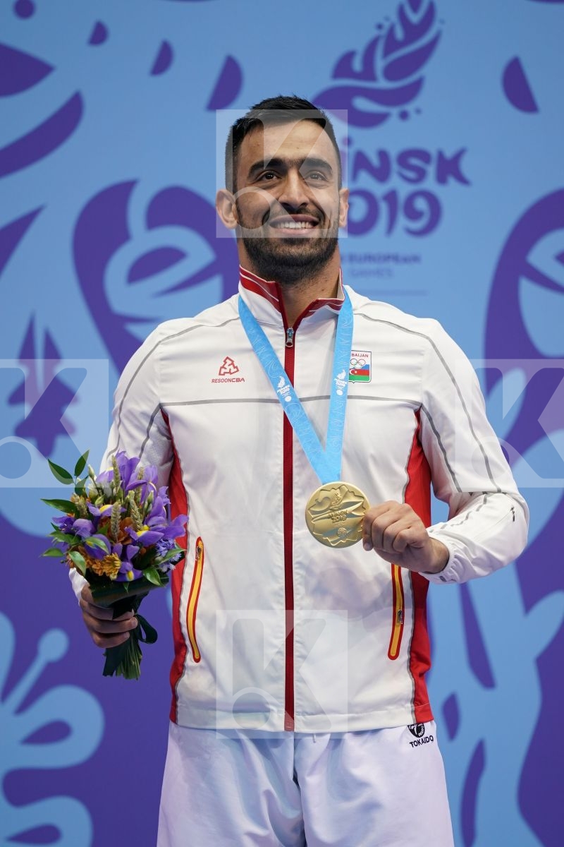 GURBANLI ASIMAN (AZERBAIJAN) in Senior Kumite 84+ Kg - podium ceremony