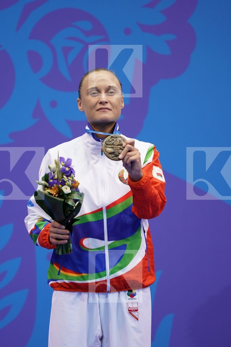 KOULINKOVITCH MARIYA (BELARUS) in Senior Kumite -50 Kg - podium ceremony