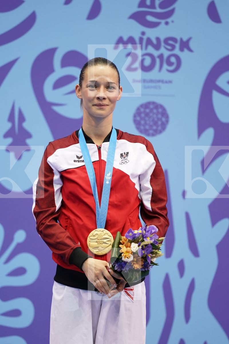 PLANK BETTINA (AUSTRIA) in Senior Kumite -50 Kg - podium ceremony