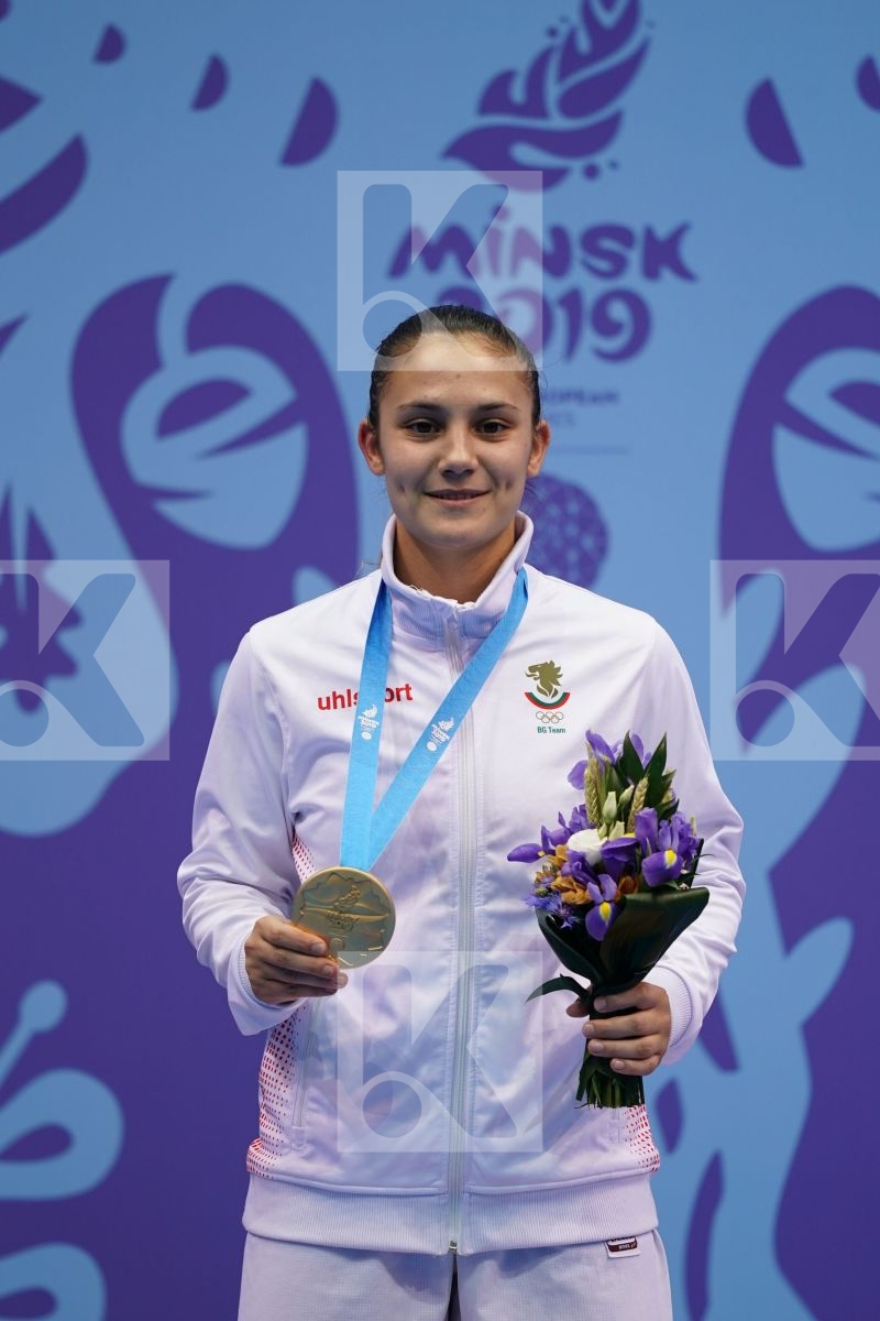 GORANOVA IVET (BULGARIA) in Senior Kumite -55 Kg - podium ceremony