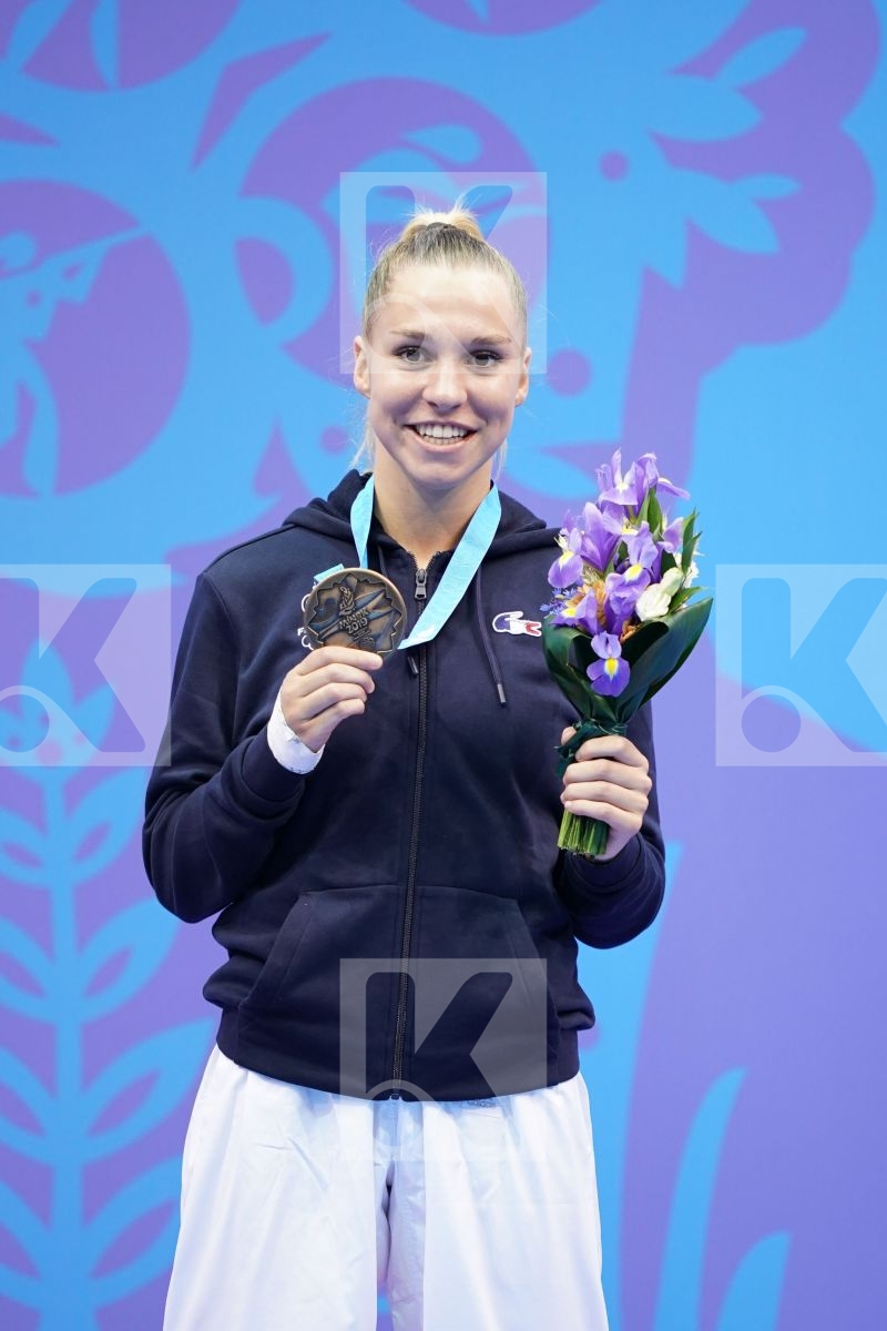 PHILIPPE GWENDOLINE (FRANCE) in Senior Kumite -61 Kg - podium ceremony