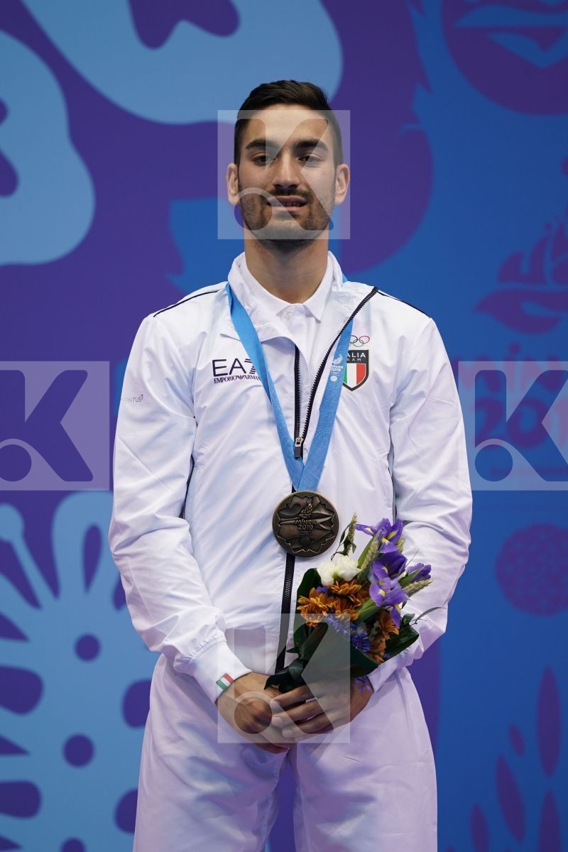 CRESCENZO ANGELO (ITALY) in Senior Kumite -60 Kg - podium ceremony