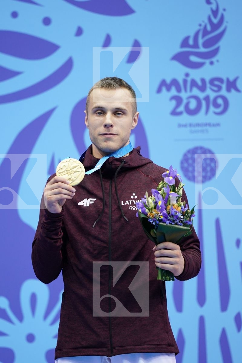 KALNINS KALVIS (LATVIA) in Senior Kumite -60 Kg - podium ceremony