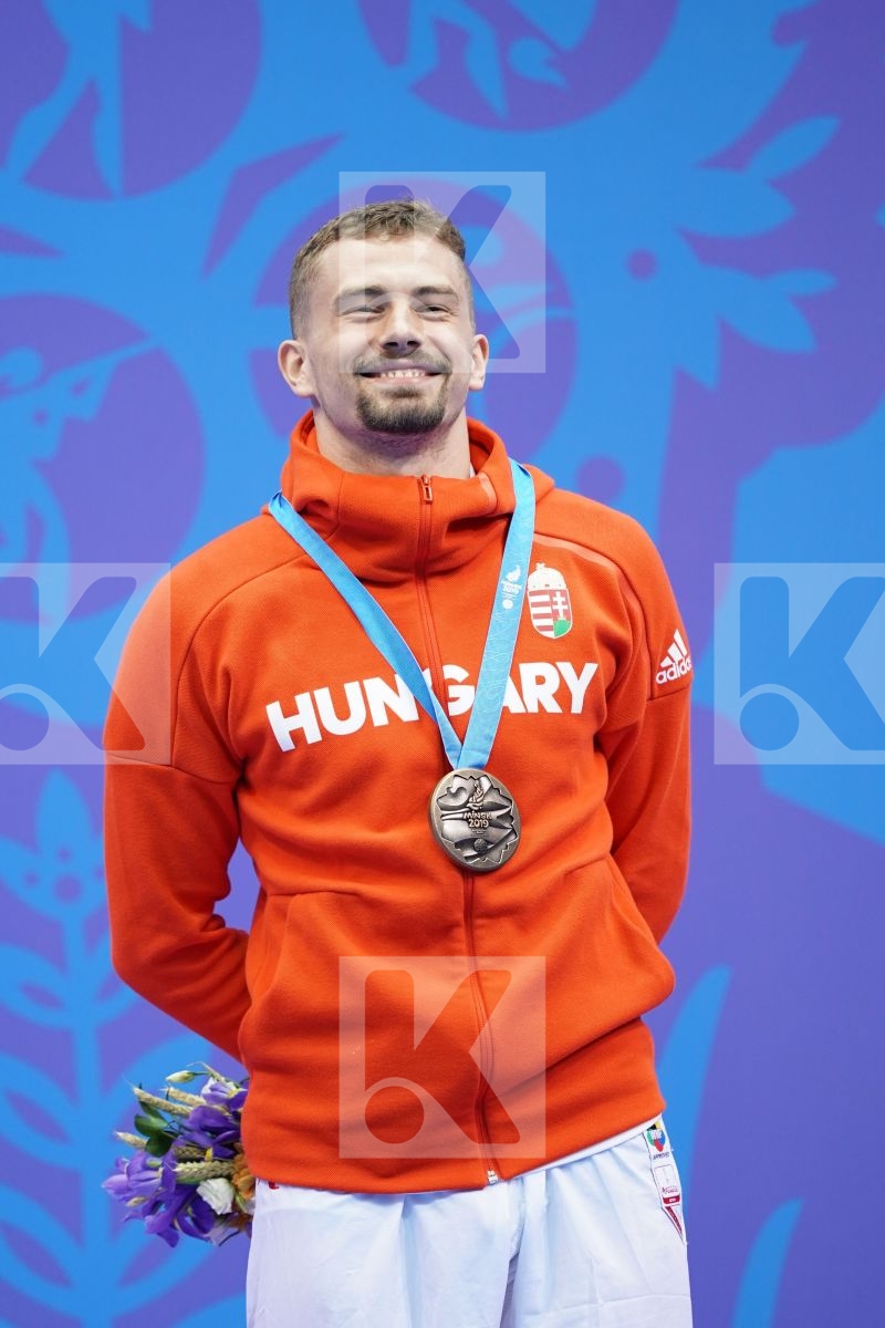 HARSPATAKI GABOR (HUNGARY) in Senior Kumite -75 Kg - podium ceremony