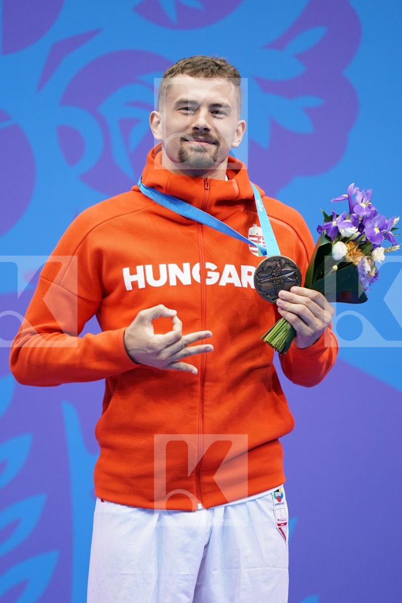 HARSPATAKI GABOR (HUNGARY) in Senior Kumite -75 Kg - podium ceremony