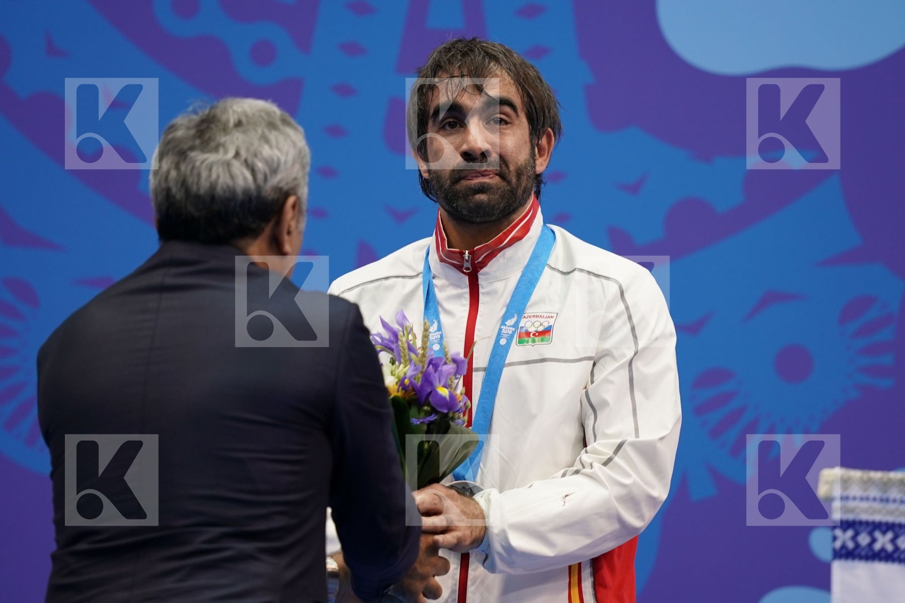 AGHAYEV RAFAEL (AZERBAIJAN) in Senior Kumite -75 Kg - podium ceremony