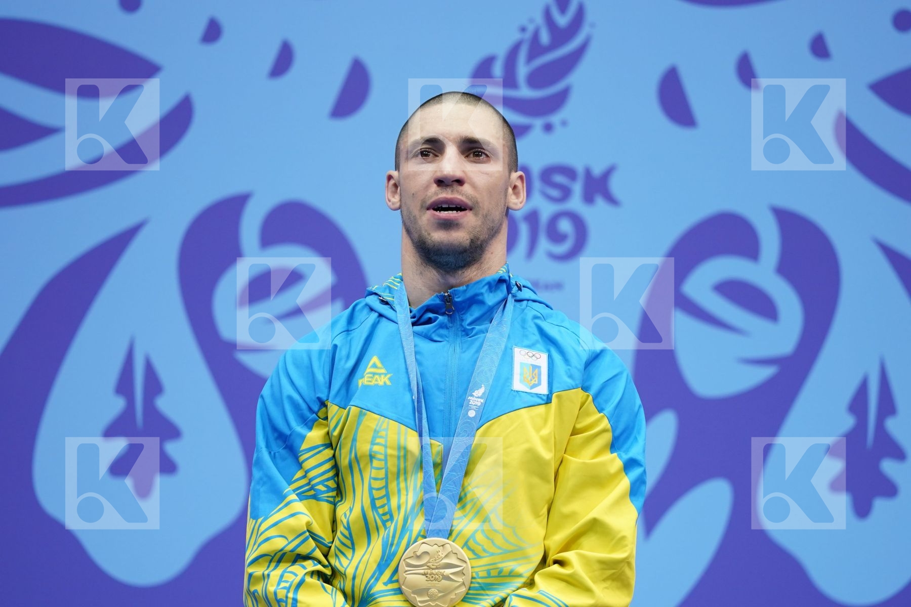 HORUNA STANISLAV (UKRAINE) in Senior Kumite -75 Kg - podium ceremony