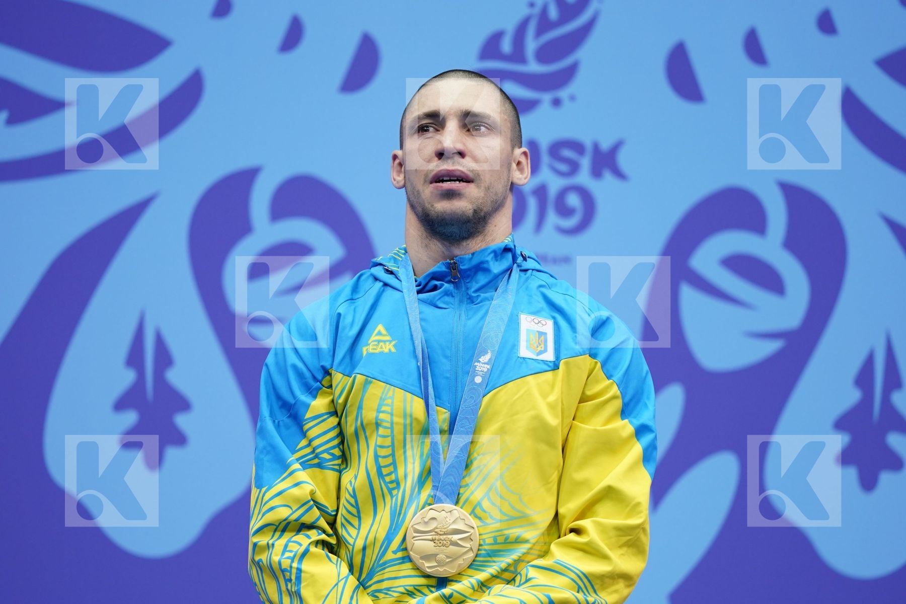 HORUNA STANISLAV (UKRAINE) in Senior Kumite -75 Kg - podium ceremony