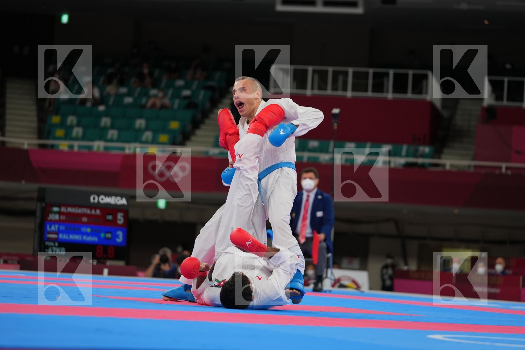 Almasatfa Abdel Rahman (Jordan) - Kumite Male -67kg, Kalnins Kalvis (Latvia) - Kumite Male -67kg in Senior Kumite -67 Kg - Round Robin bout