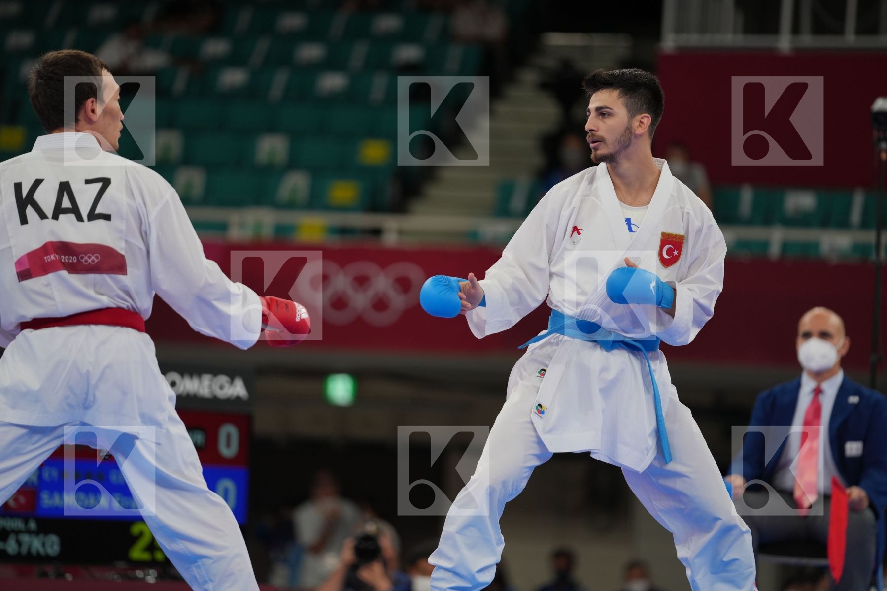 Assadilov Darkhan (Kazakhstan) - Kumite Male -67kg, Samdan Eray (Turkey) - Kumite Male -67kg in Senior Kumite -67 Kg - Round Robin bout