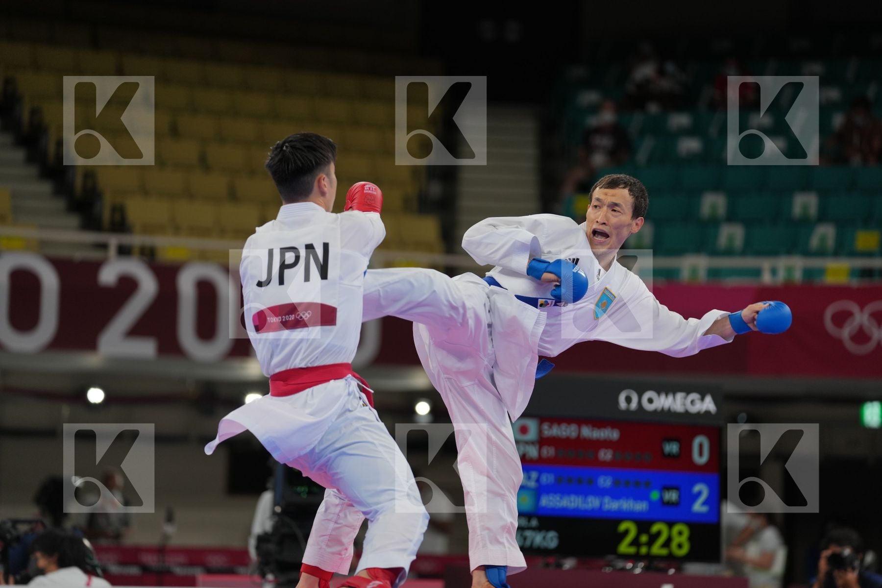 Sago Naoto (Japan) - Kumite Male -67kg, Assadilov Darkhan (Kazakhstan) - Kumite Male -67kg in Senior Kumite -67 Kg - Round Robin bout