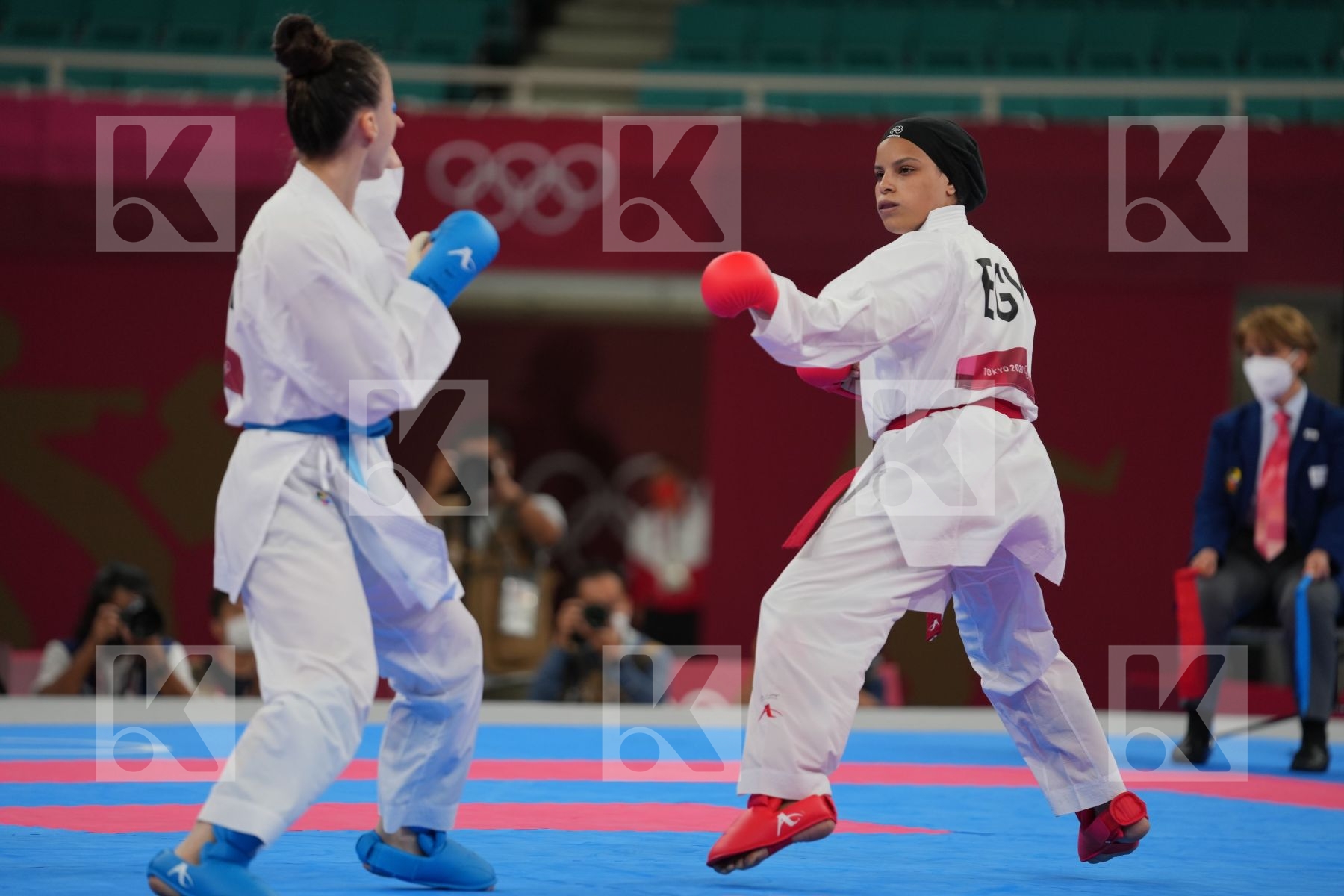 Sayed Radwa (Egypt) - Kumite Female -55kg, Zhangbyrbay Moldir (Kazakhstan) - Kumite Female -55kg in Senior Kumite -55 Kg - Round Robin bout