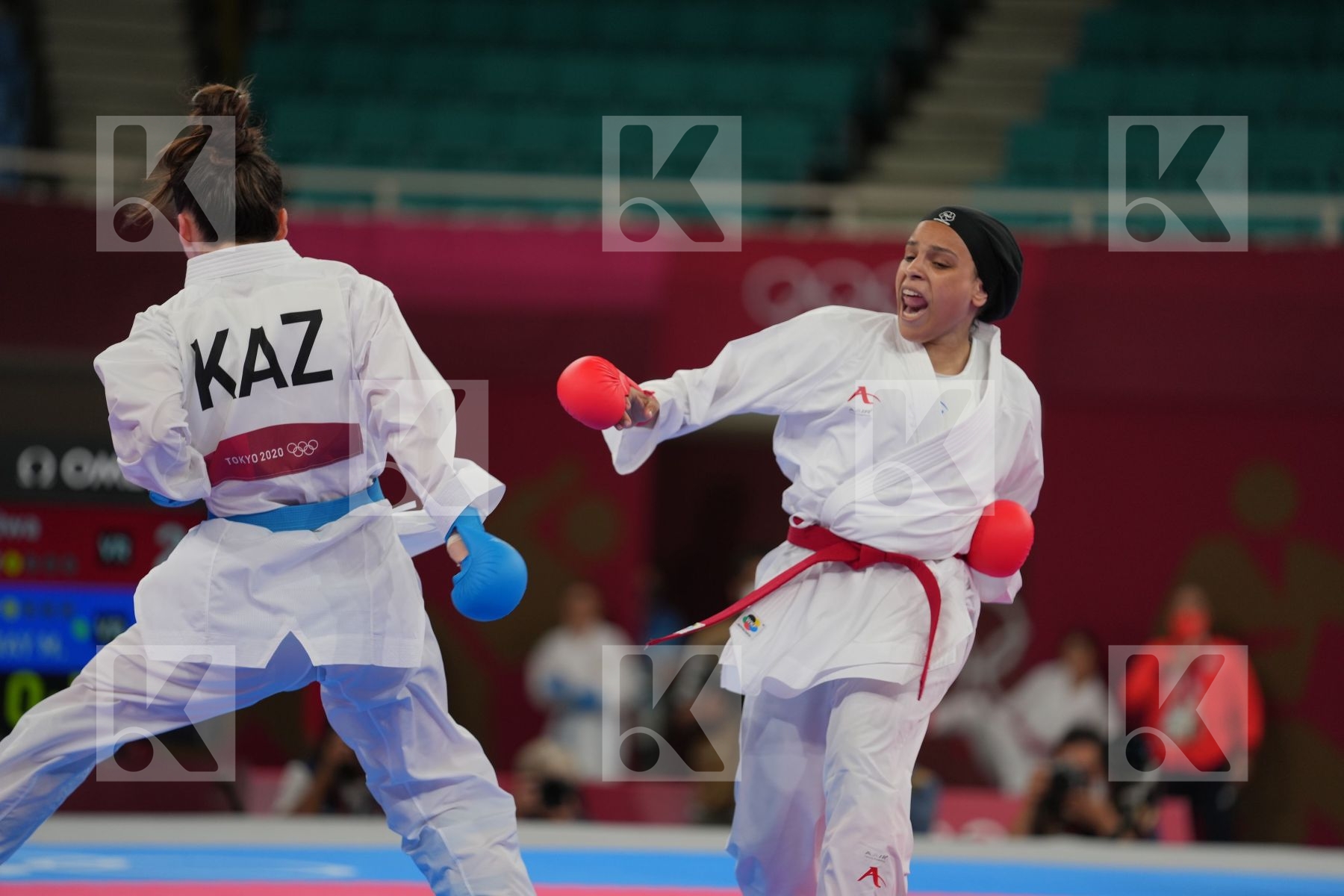 Sayed Radwa (Egypt) - Kumite Female -55kg, Zhangbyrbay Moldir (Kazakhstan) - Kumite Female -55kg in Senior Kumite -55 Kg - Round Robin bout