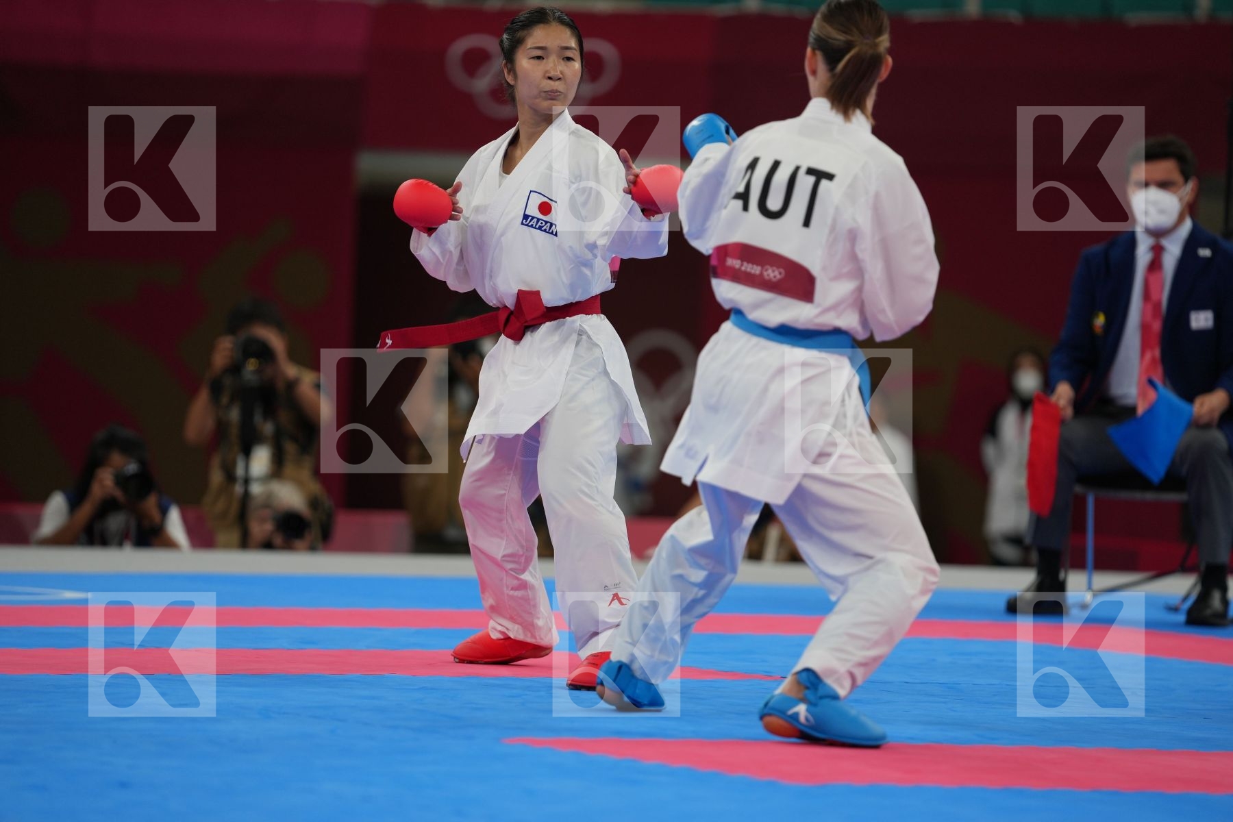 Miyahara Miho (Japan) - Kumite Female -55kg, Plank Bettina (Austria) - Kumite Female -55kg in Senior Kumite -55 Kg - Round Robin bout