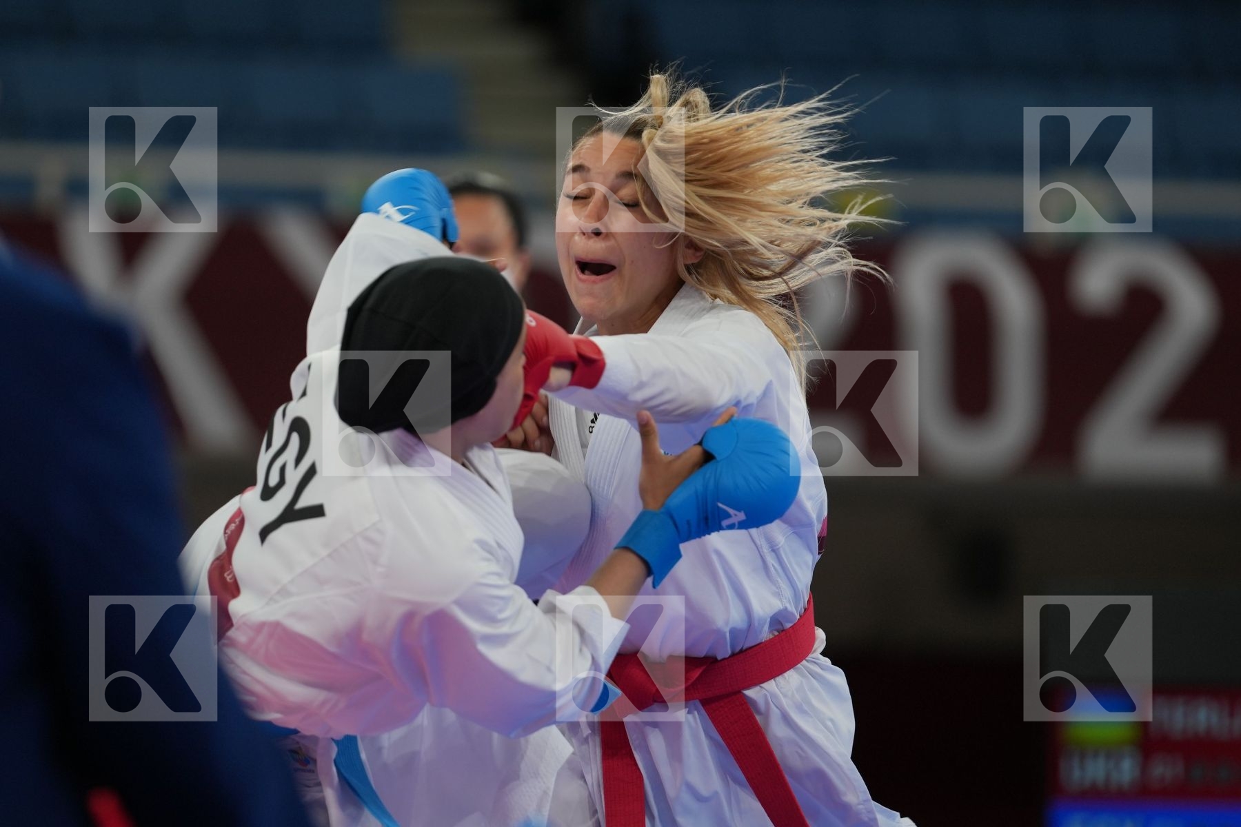 Terliuga Anzhelika (Ukraine) - Kumite Female -55kg, Sayed Radwa (Egypt) - Kumite Female -55kg in Senior Kumite -55 Kg - Round Robin bout