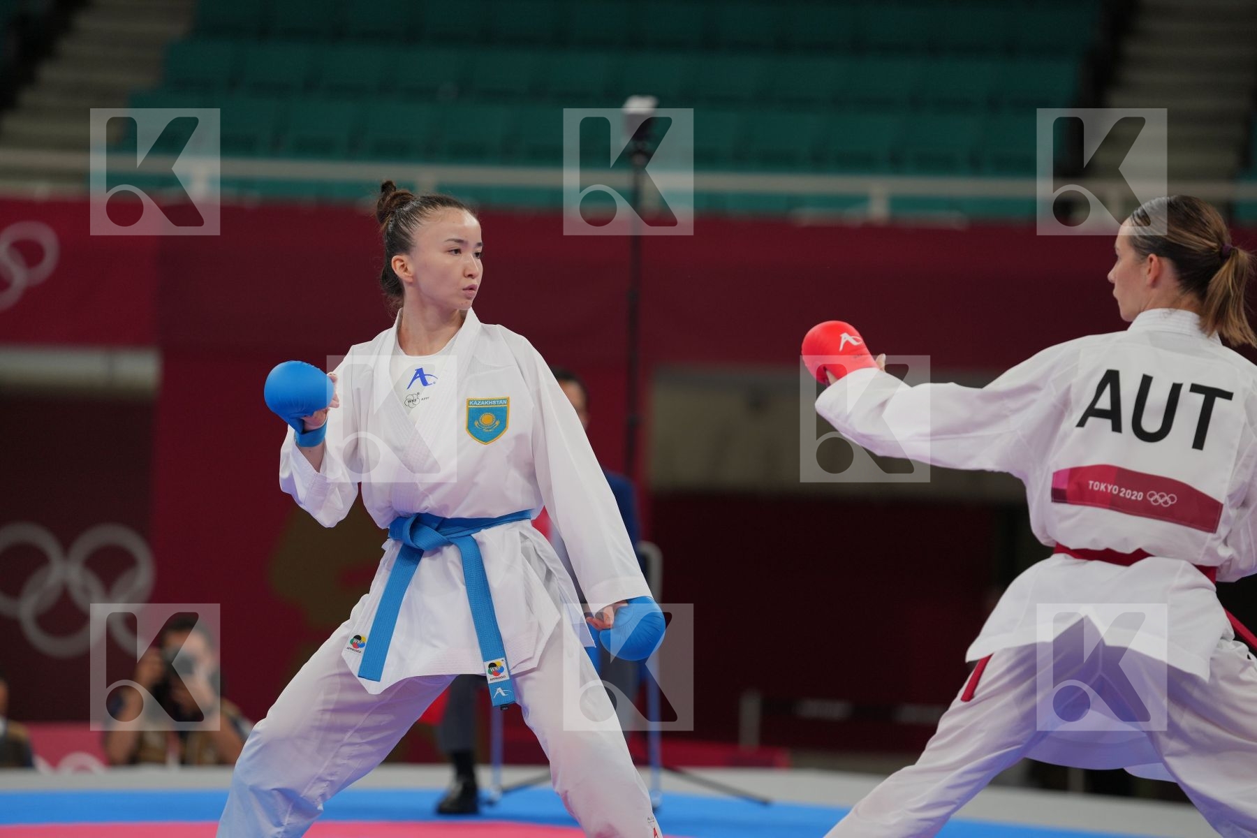 Plank Bettina (Austria) - Kumite Female -55kg, Zhangbyrbay Moldir (Kazakhstan) - Kumite Female -55kg in Senior Kumite -55 Kg - Round Robin bout