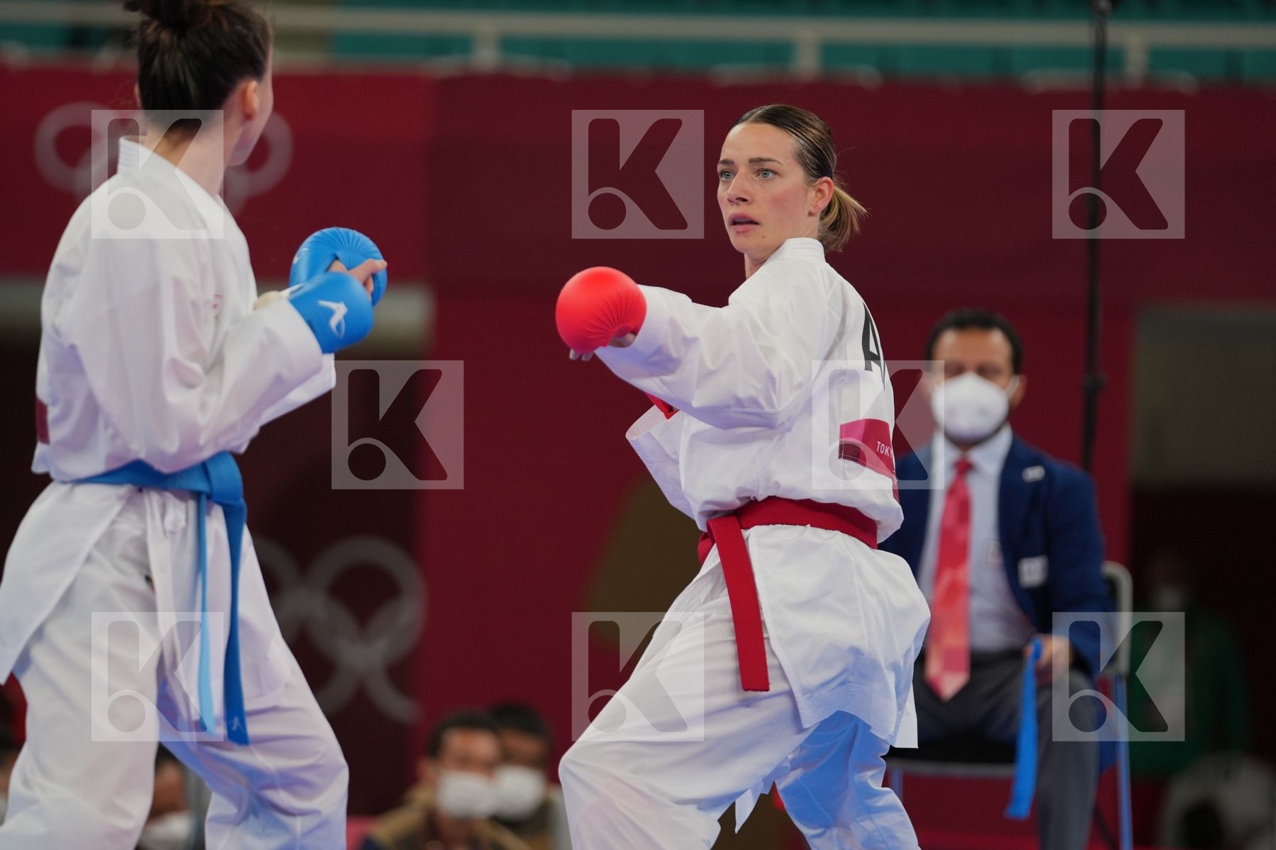 Plank Bettina (Austria) - Kumite Female -55kg, Zhangbyrbay Moldir (Kazakhstan) - Kumite Female -55kg in Senior Kumite -55 Kg - Round Robin bout