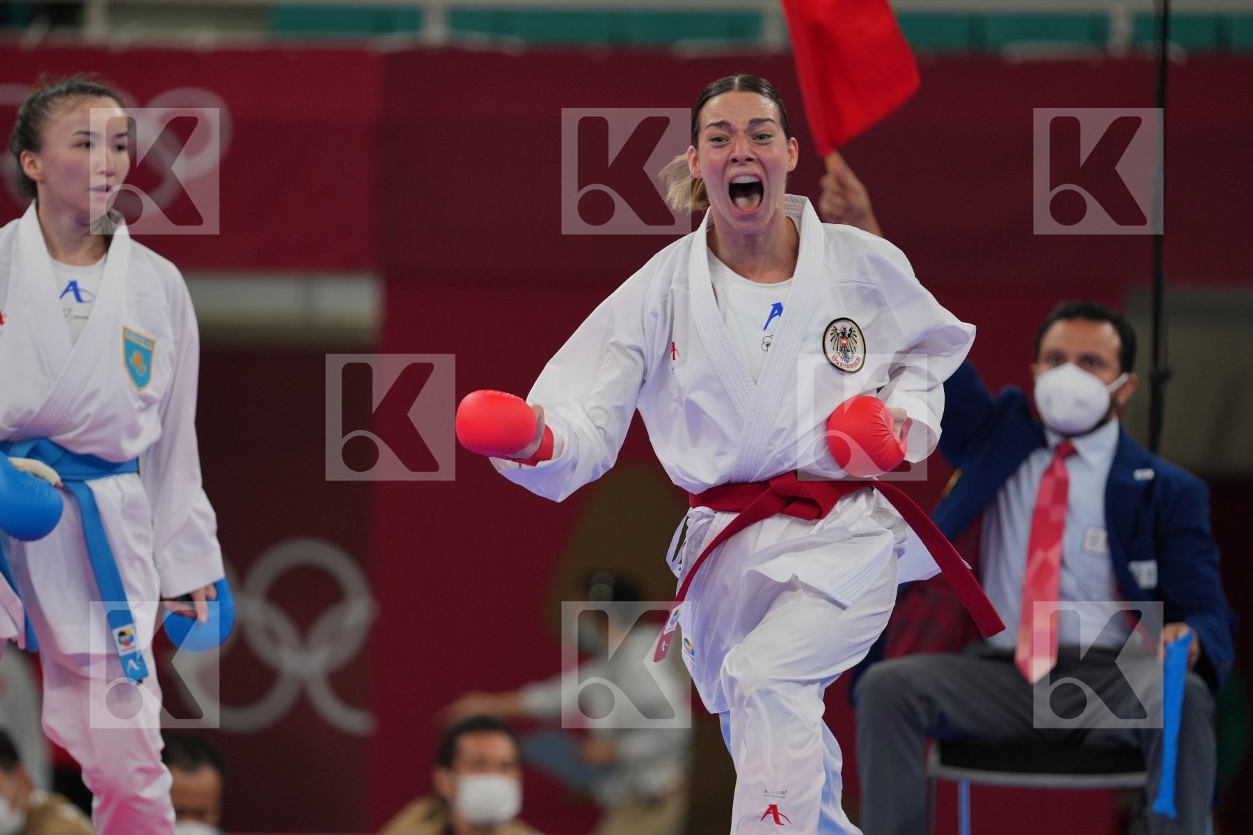 Plank Bettina (Austria) - Kumite Female -55kg, Zhangbyrbay Moldir (Kazakhstan) - Kumite Female -55kg in Senior Kumite -55 Kg - Round Robin bout
