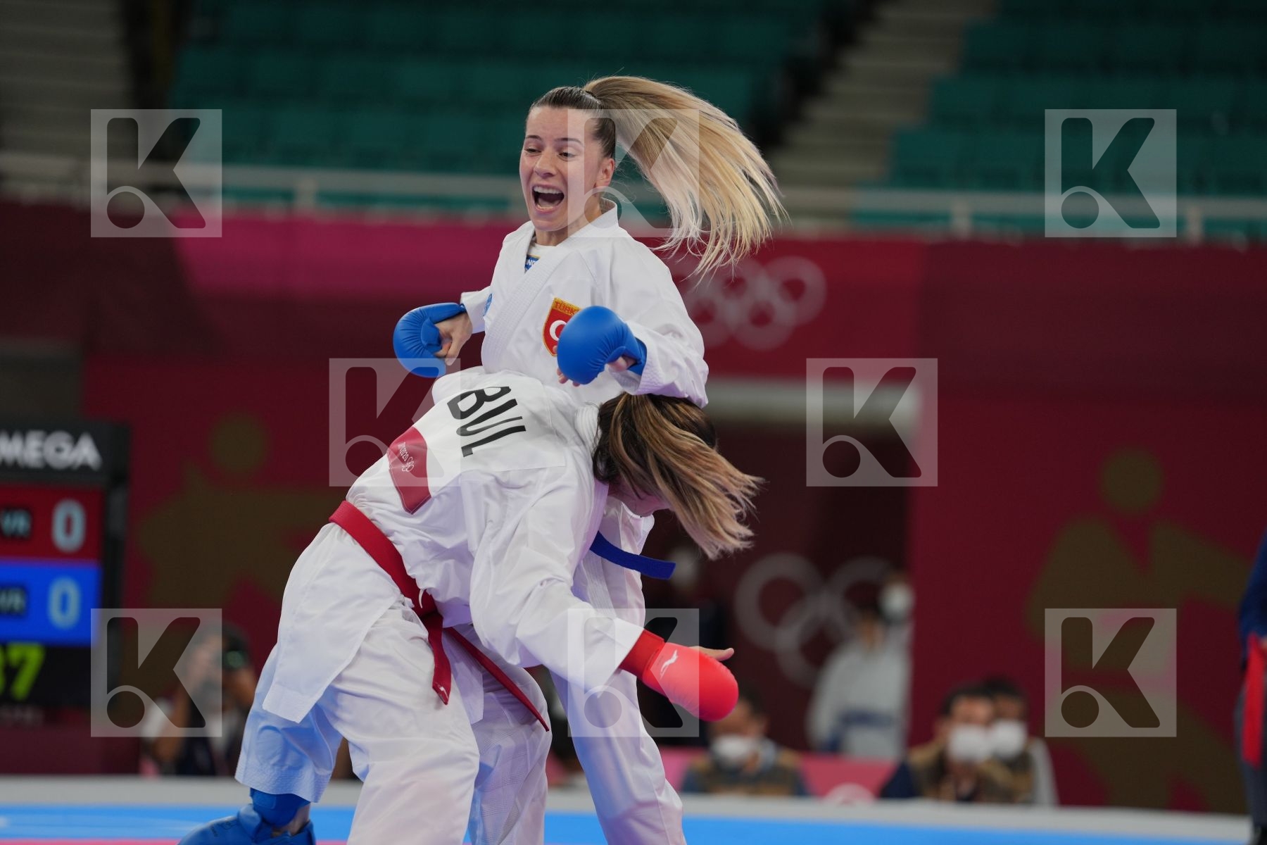 Goranova Ivet (Bulgaria) - Kumite Female -55kg, Ozcelik Arapoglu Serap (Turkey) - Kumite Female -55kg in Senior Kumite -55 Kg - Round Robin bout