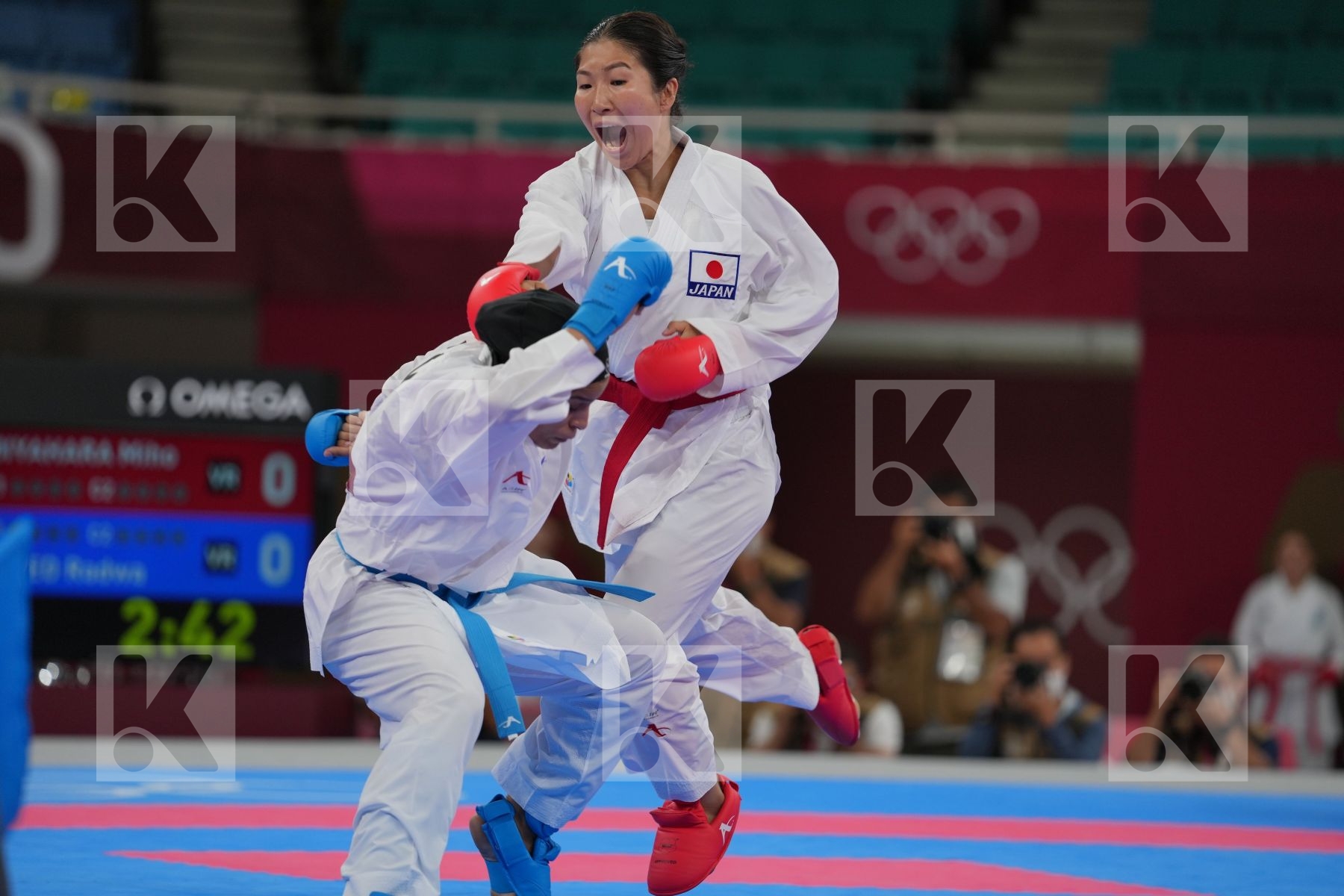 Miyahara Miho (Japan) - Kumite Female -55kg, Sayed Radwa (Egypt) - Kumite Female -55kg in Senior Kumite -55 Kg - Round Robin bout