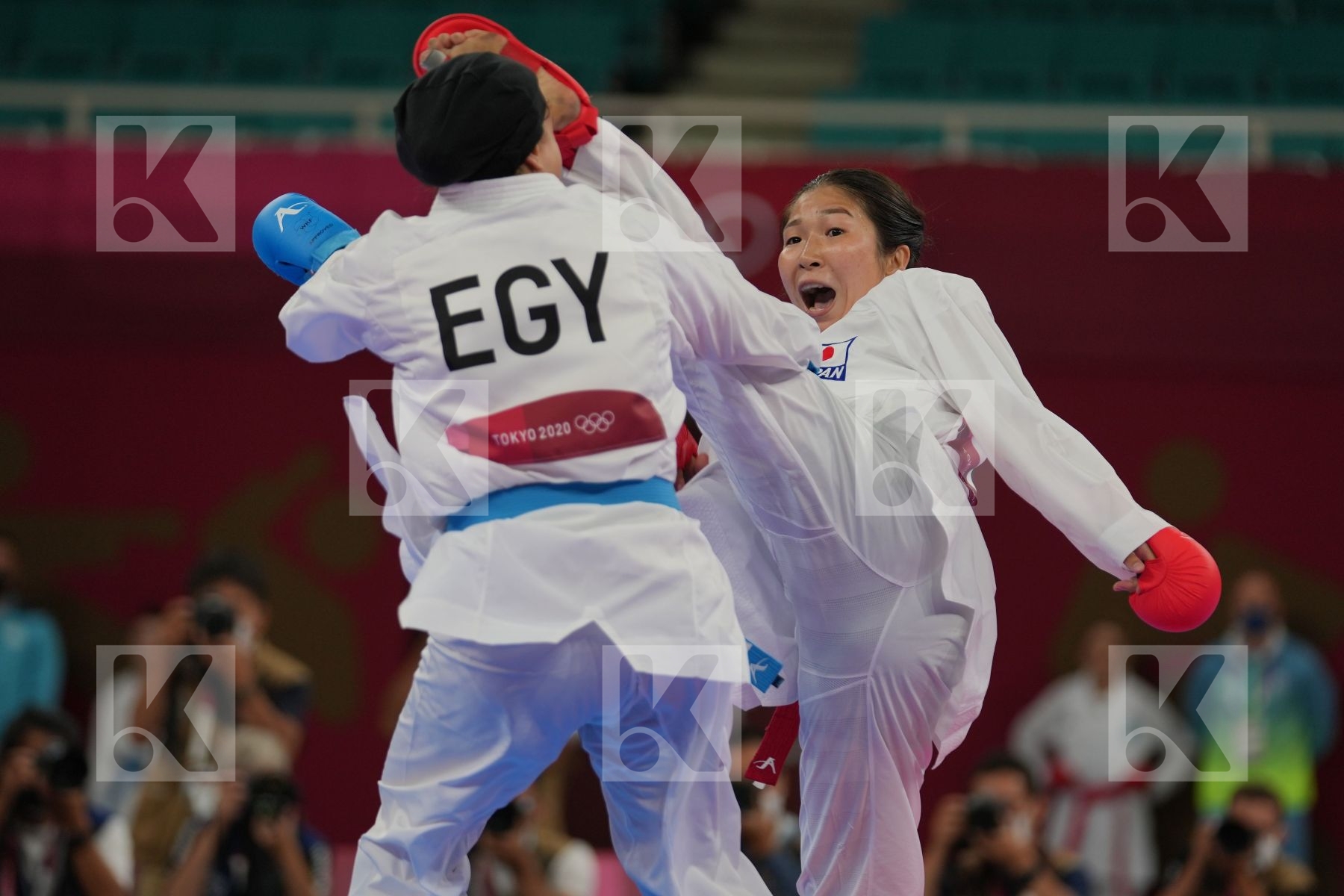 Miyahara Miho (Japan) - Kumite Female -55kg, Sayed Radwa (Egypt) - Kumite Female -55kg in Senior Kumite -55 Kg - Round Robin bout