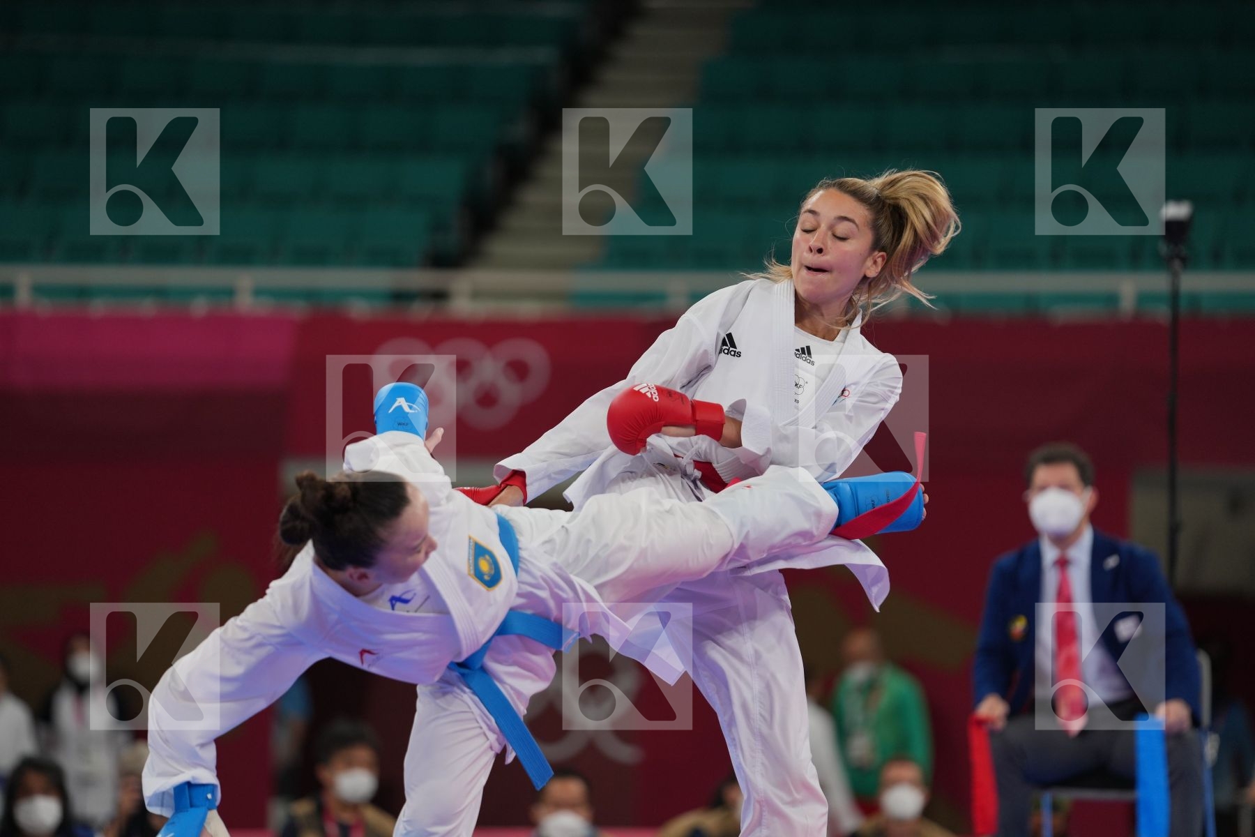 Terliuga Anzhelika (Ukraine) - Kumite Female -55kg, Zhangbyrbay Moldir (Kazakhstan) - Kumite Female -55kg in Senior Kumite -55 Kg - Round Robin bout