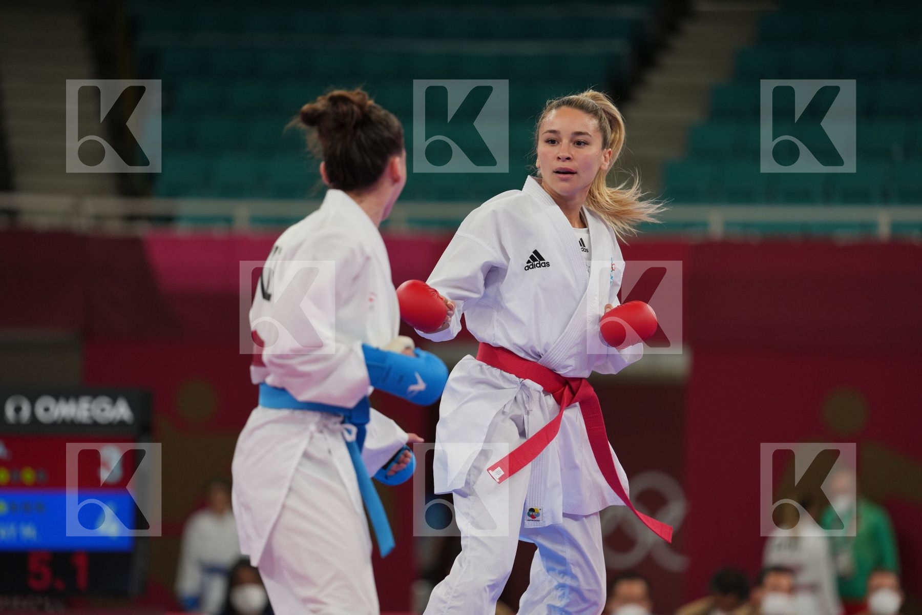 Terliuga Anzhelika (Ukraine) - Kumite Female -55kg, Zhangbyrbay Moldir (Kazakhstan) - Kumite Female -55kg in Senior Kumite -55 Kg - Round Robin bout