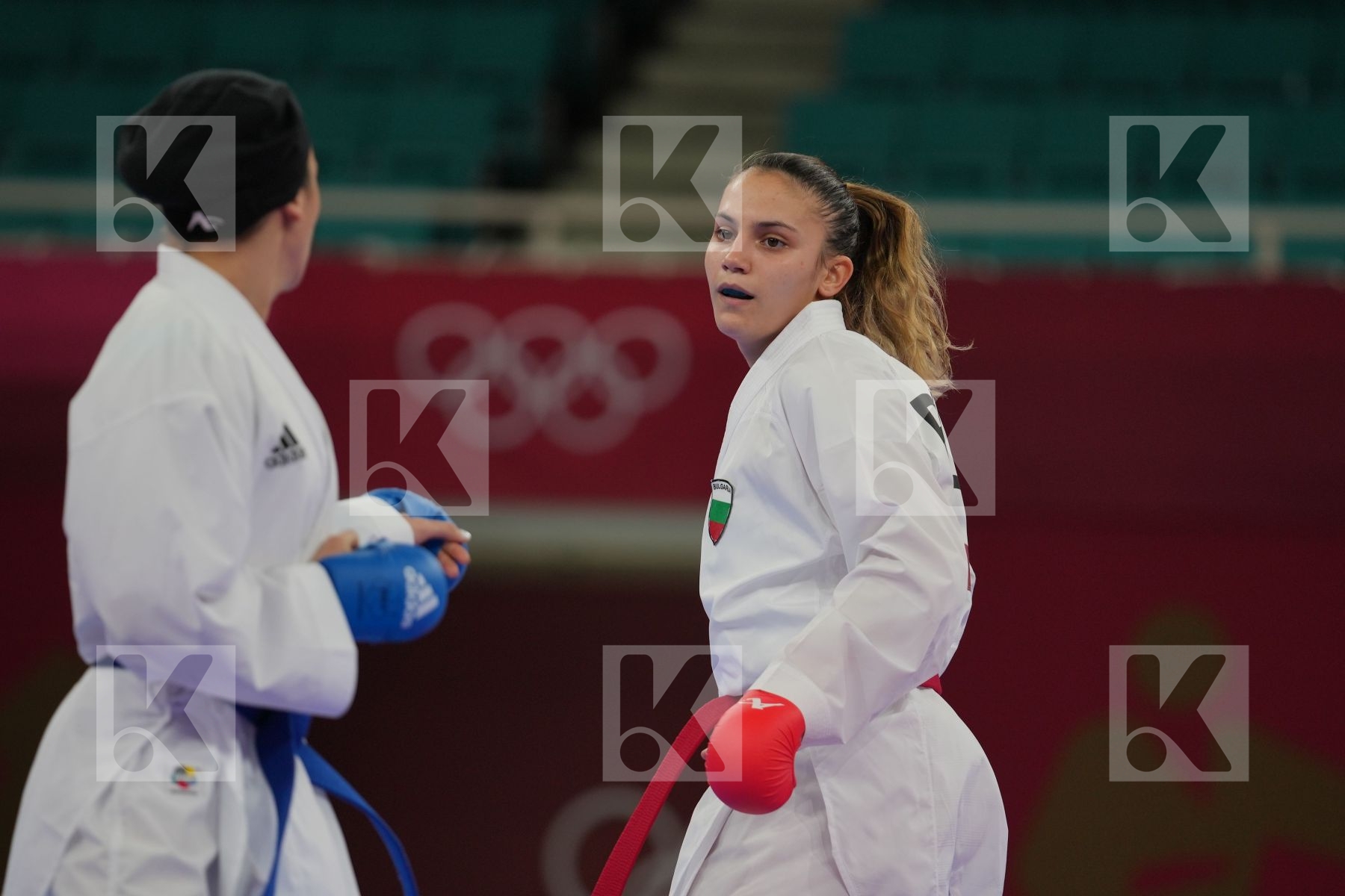 Goranova Ivet (Bulgaria) - Kumite Female -55kg, Bahmanyar Sara (Islamic Republic of Iran) - Kumite Female -55kg in Senior Kumite -55 Kg - Round Robin bout