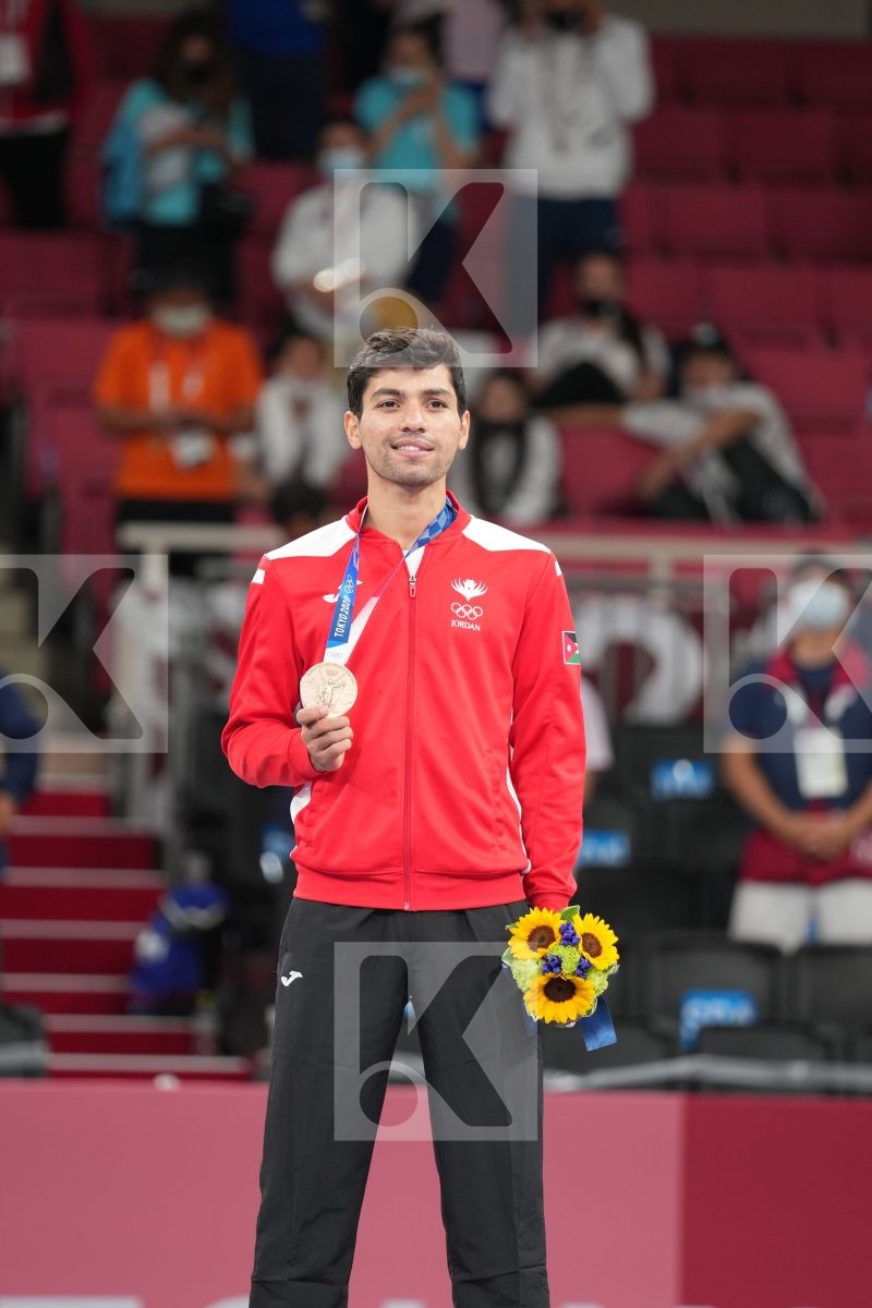Almasatfa Abdel Rahman (Jordan) - Kumite Male -67kg in Senior Kumite -67 Kg - podium ceremony