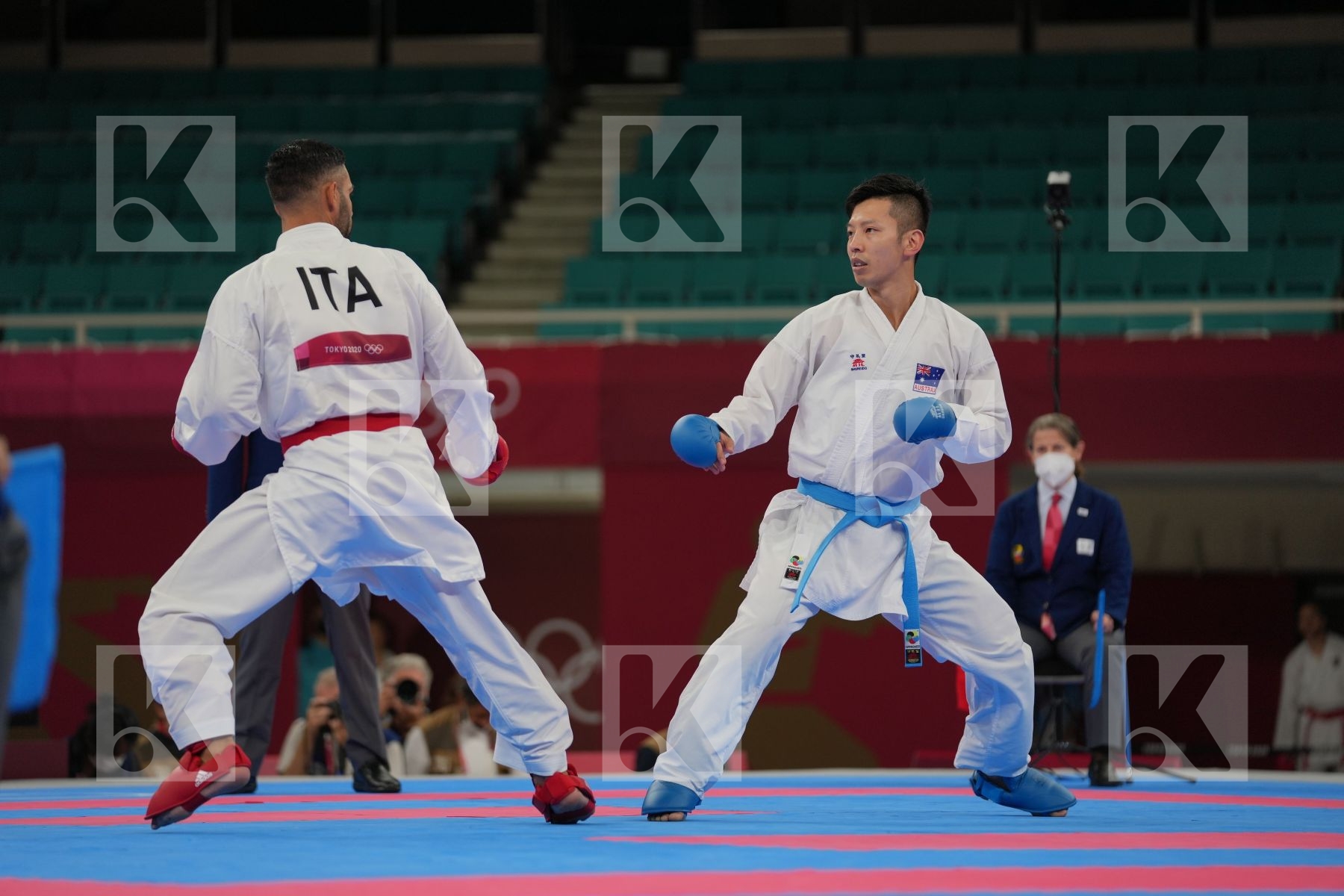 Busa Luigi (Italy) - Kumite Male -75kg, Yahiro Tsuneari (Australia) - Kumite Male -75kg in Senior Kumite -75 Kg - Round Robin bout