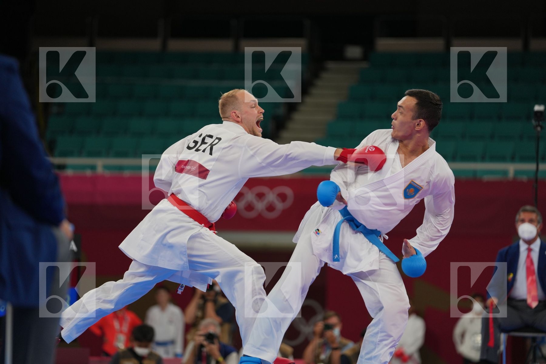 Bitsch Noah (Germany) - Kumite Male -75kg, Azhikanov Nurkanat (Kazakhstan) - Kumite Male -75kg in Senior Kumite -75 Kg - Round Robin bout