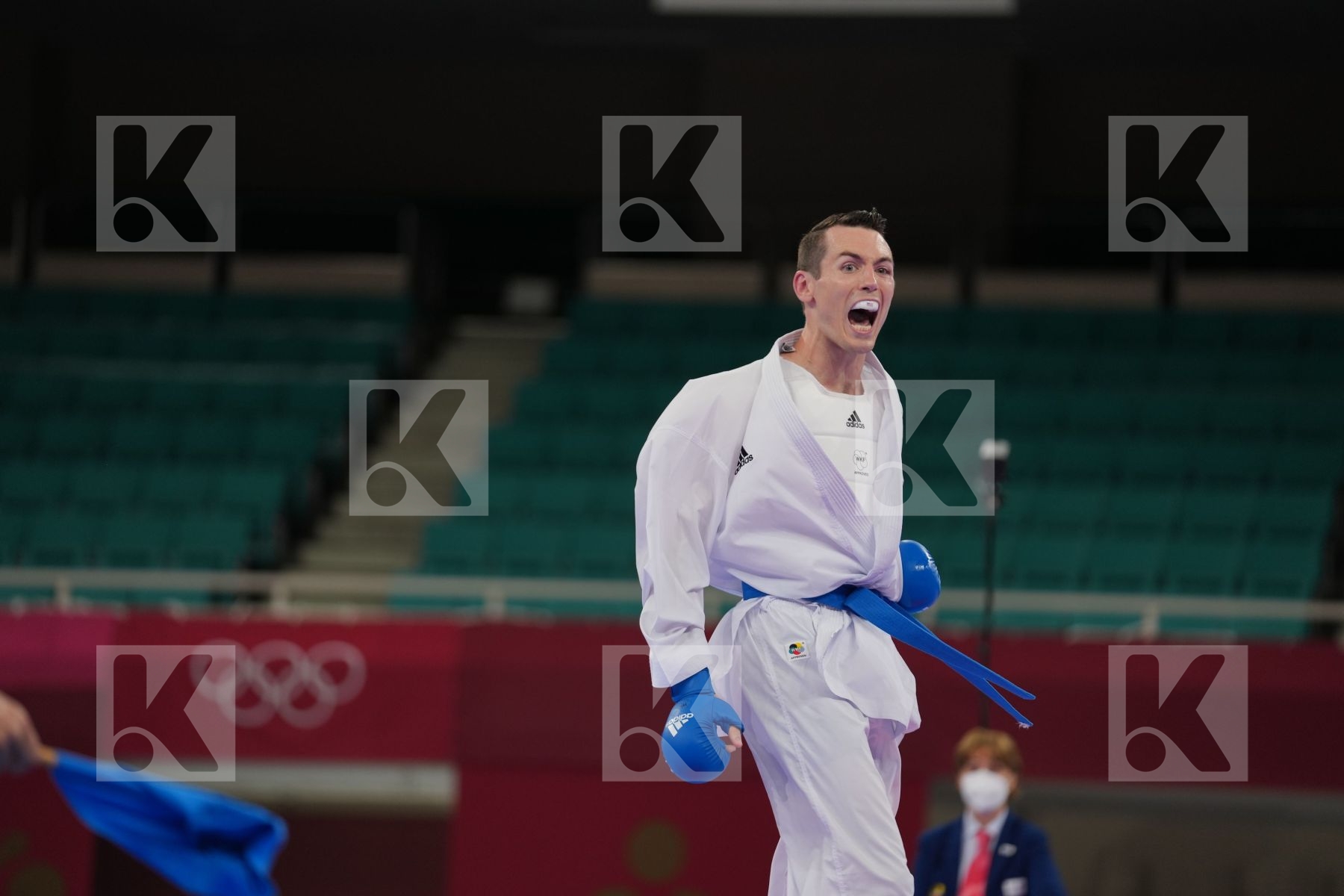 Abdelaziz Abdalla (Egypt) - Kumite Male -75kg, Scott Thomas (United States of America) - Kumite Male -75kg in Senior Kumite -75 Kg - Round Robin bout