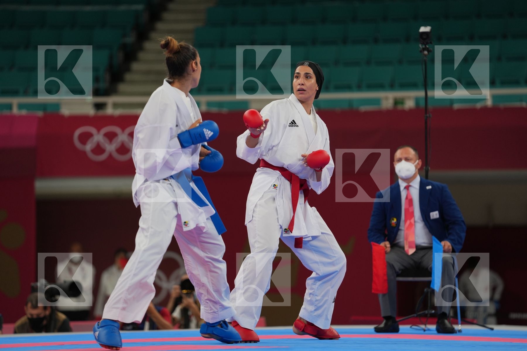 Abbasali Hamideh (Islamic Republic of Iran) - Kumite Female +61kg, Matoub Lamya (Algeria) - Kumite Female +61kg in Senior Kumite 61+ Kg - Round Robin bout