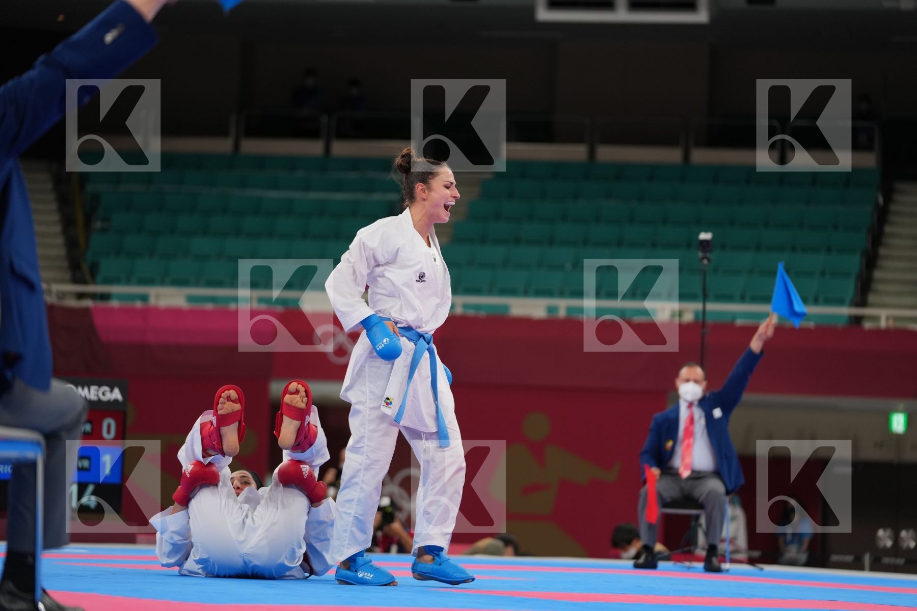 Abbasali Hamideh (Islamic Republic of Iran) - Kumite Female +61kg, Quirici Elena (Switzerland) - Kumite Female +61kg in Senior Kumite 61+ Kg - Round Robin bout