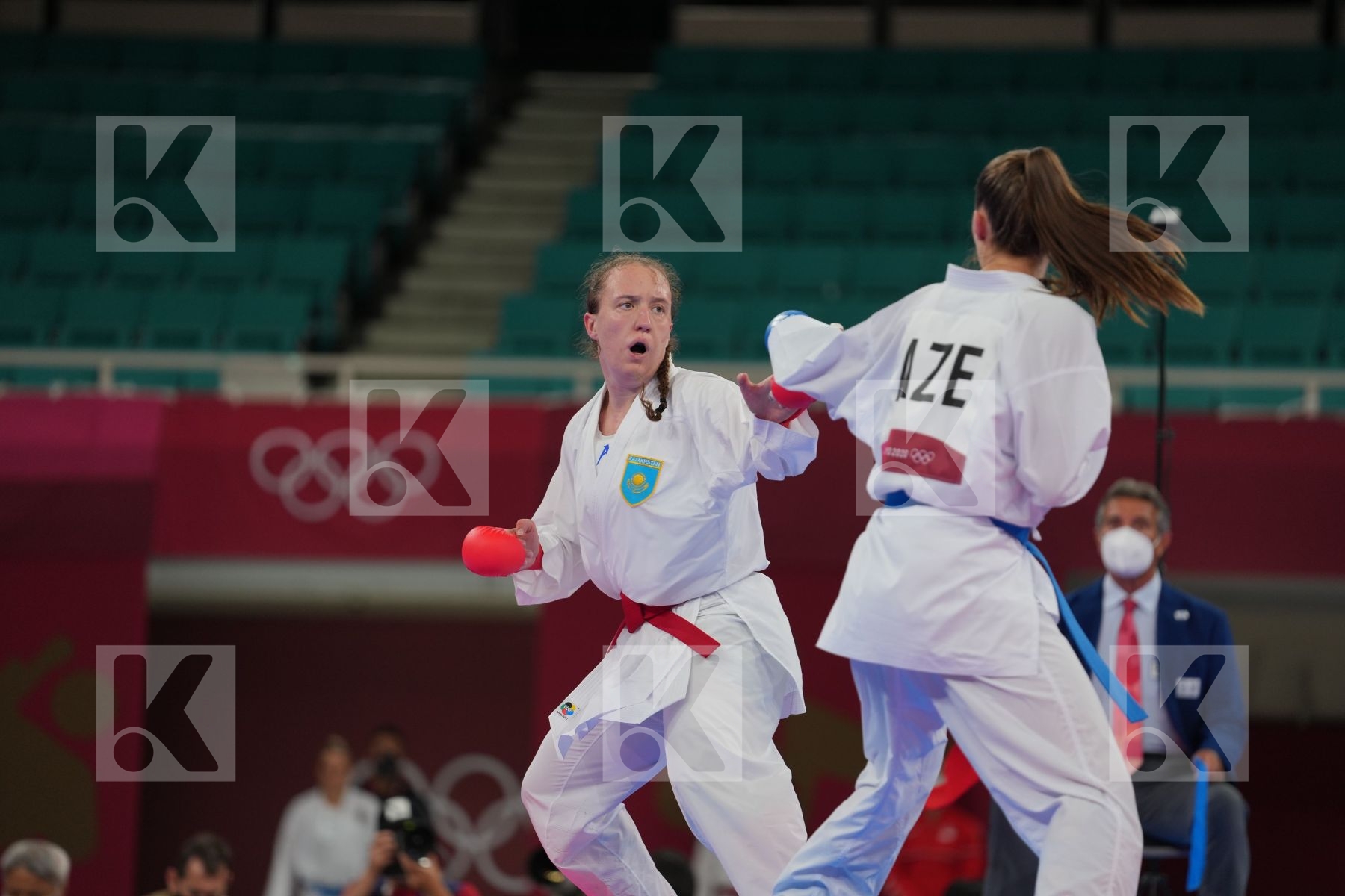 Berultseva Sofya (Kazakhstan) - Kumite Female +61kg, Zaretska Irina (Azerbaijan) - Kumite Female +61kg in Senior Kumite 61+ Kg - Round Robin bout