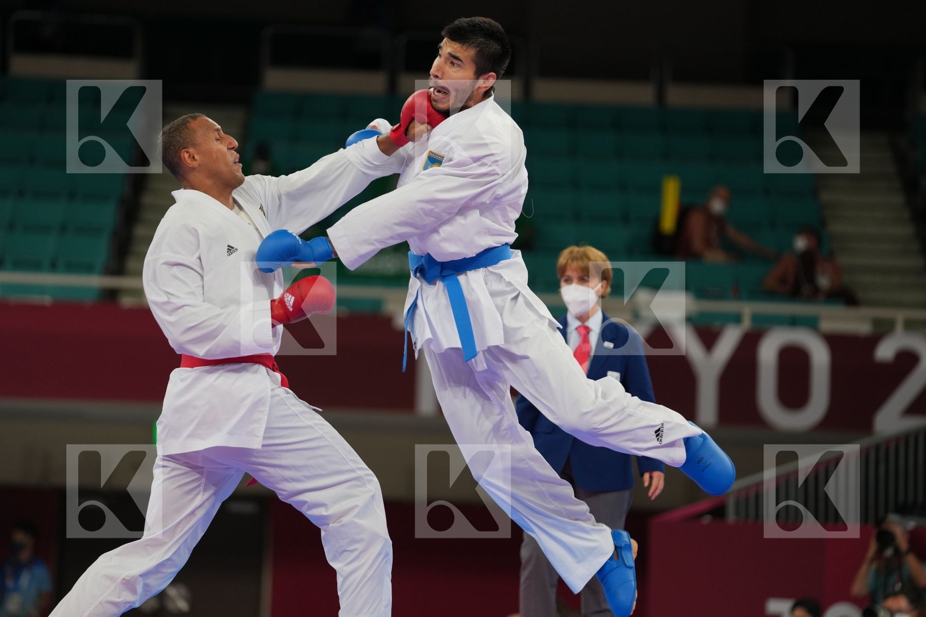 Horne Jonathan (Germany) - Kumite Male +75kg, Yuldashev Daniyar (Kazakhstan) - Kumite Male +75kg in Senior Kumite 75+ Kg - Round Robin bout