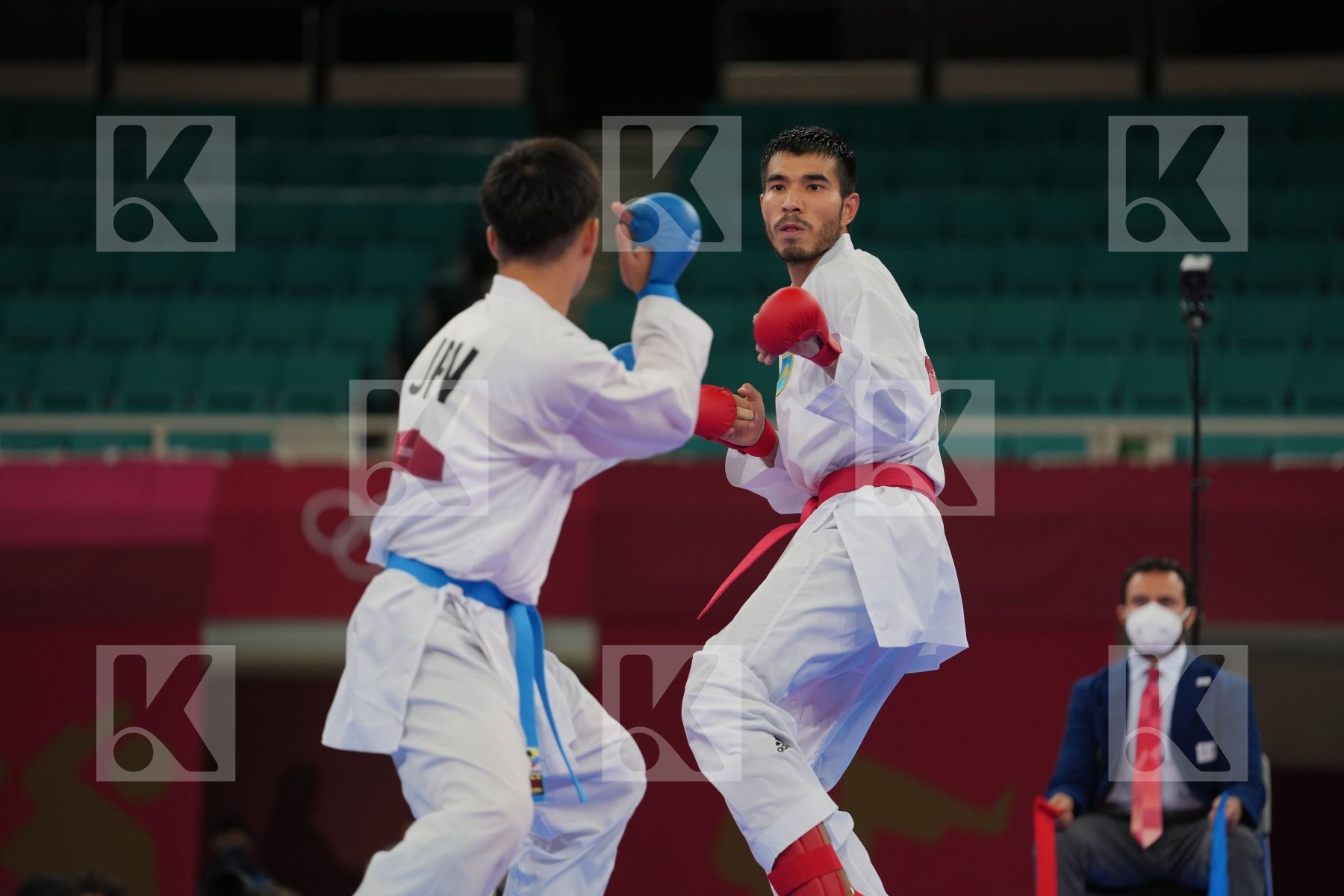 Yuldashev Daniyar (Kazakhstan) - Kumite Male +75kg, Araga Ryutaro (Japan) - Kumite Male +75kg in Senior Kumite 75+ Kg - Round Robin bout