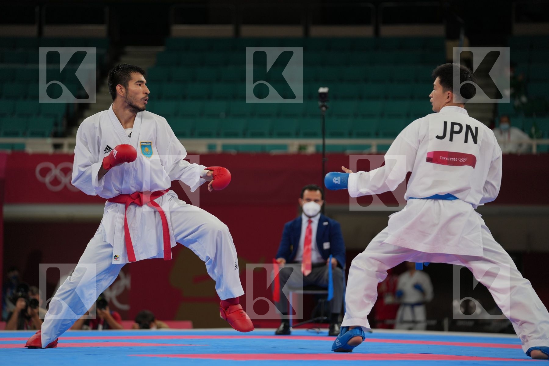 Yuldashev Daniyar (Kazakhstan) - Kumite Male +75kg, Araga Ryutaro (Japan) - Kumite Male +75kg in Senior Kumite 75+ Kg - Round Robin bout